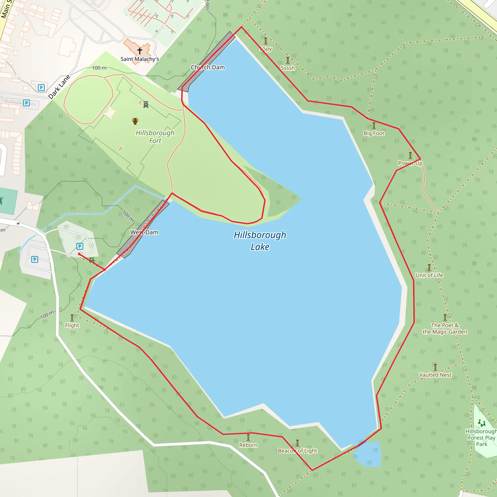 Hillsborough Forest - Lake Walk mobile static map