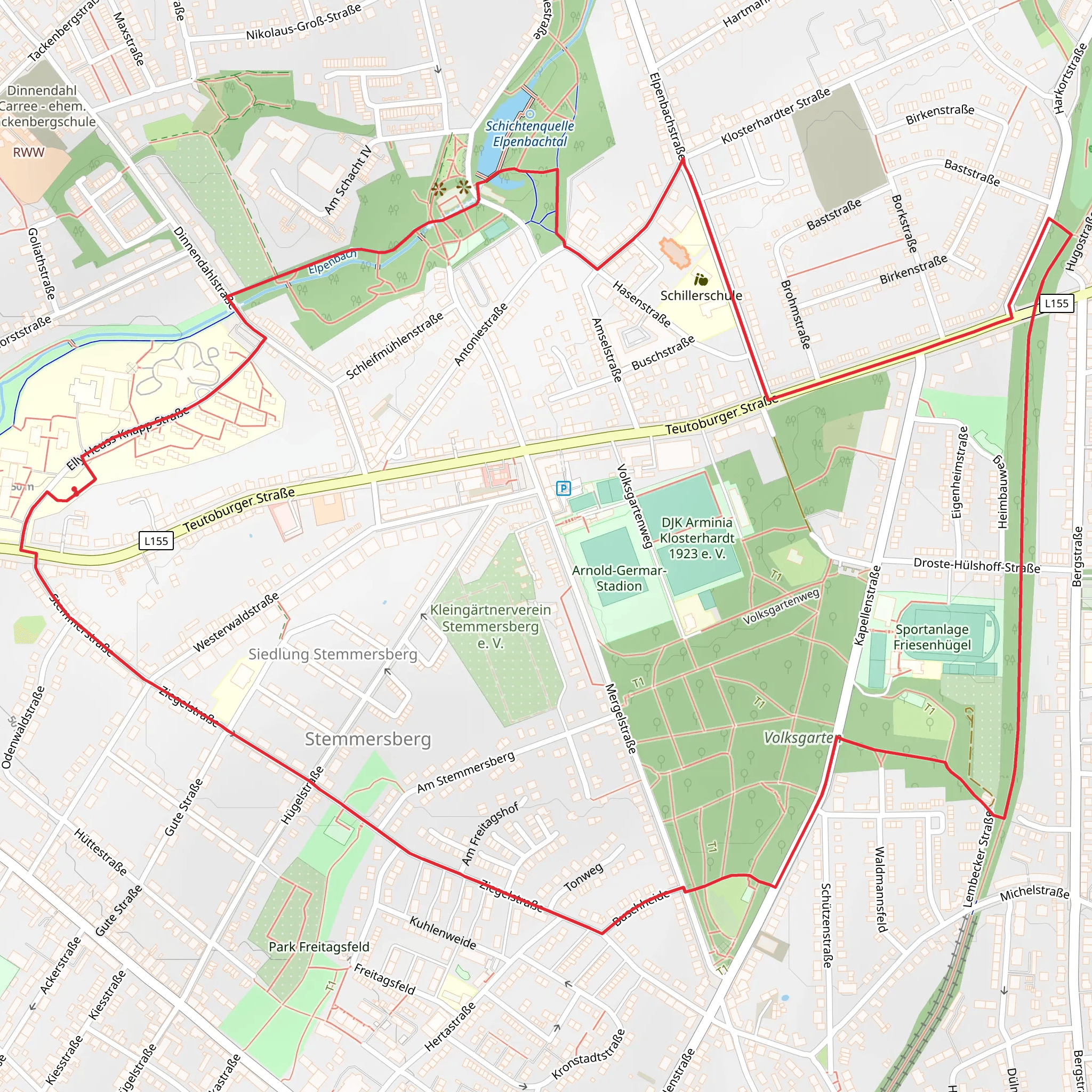 Antony Teich and Elpenbach via Pilgerweg Not mobile static map