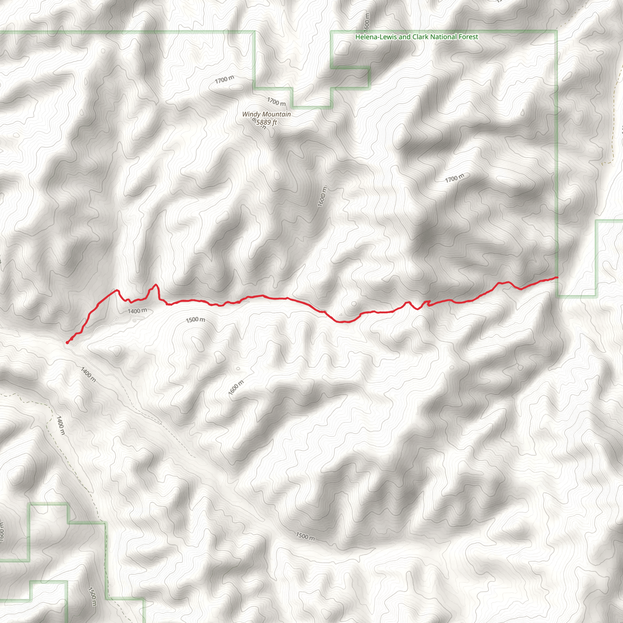 Briggs Creek via Thain Creek Trail mobile static map