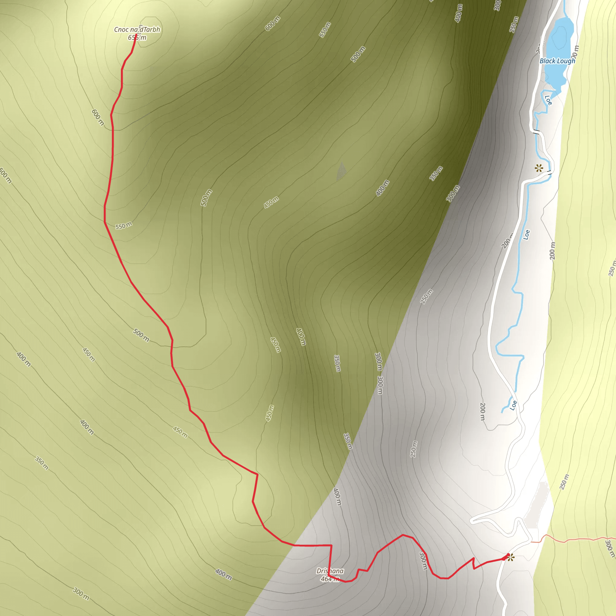 Cnoc na dTarbh and Cruach Mhór Mountain mobile static map