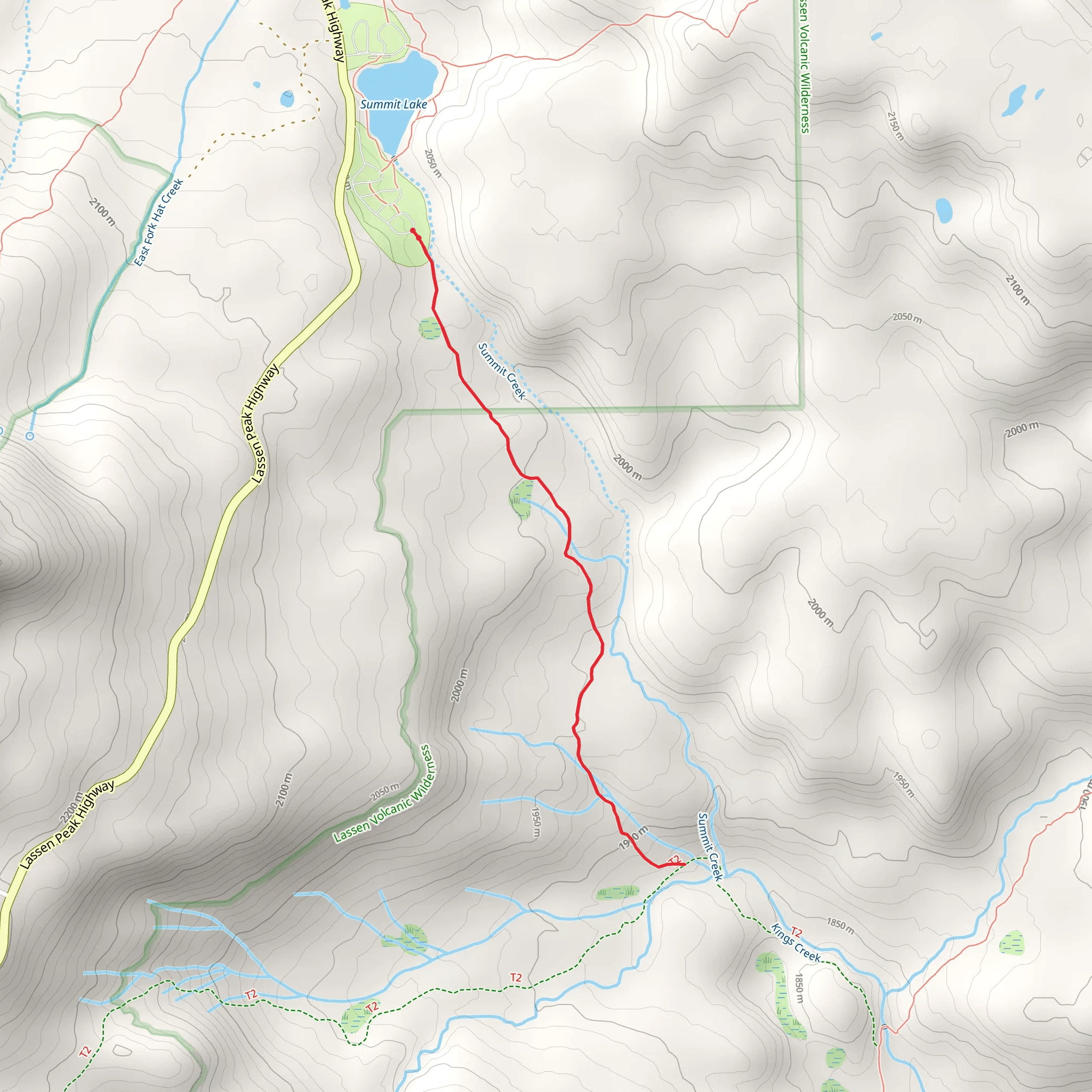 Summit Lake to Corral Meadow Trail mobile static map