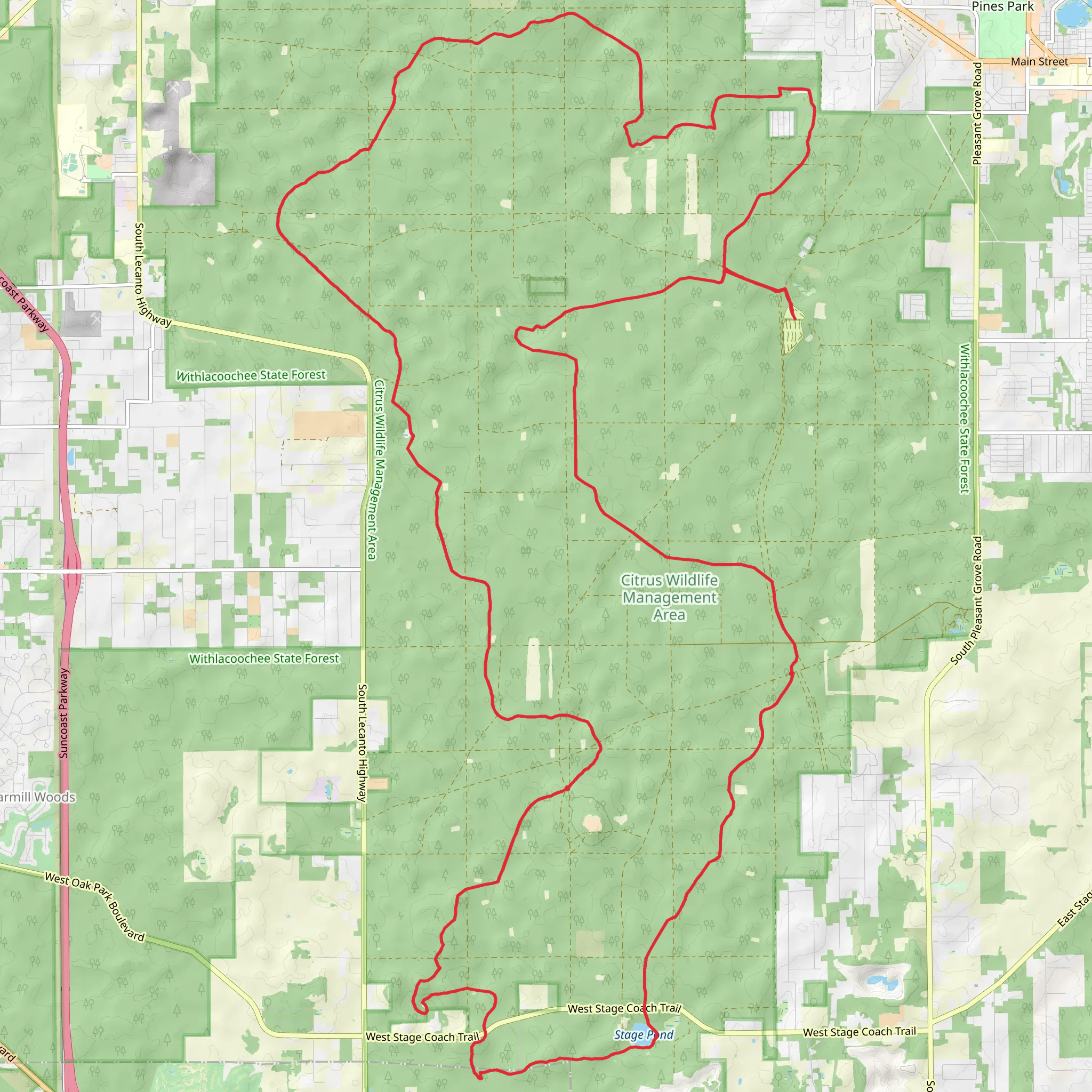 Withlacoochee State Forest - Citrus Perimeter Loop mobile static map