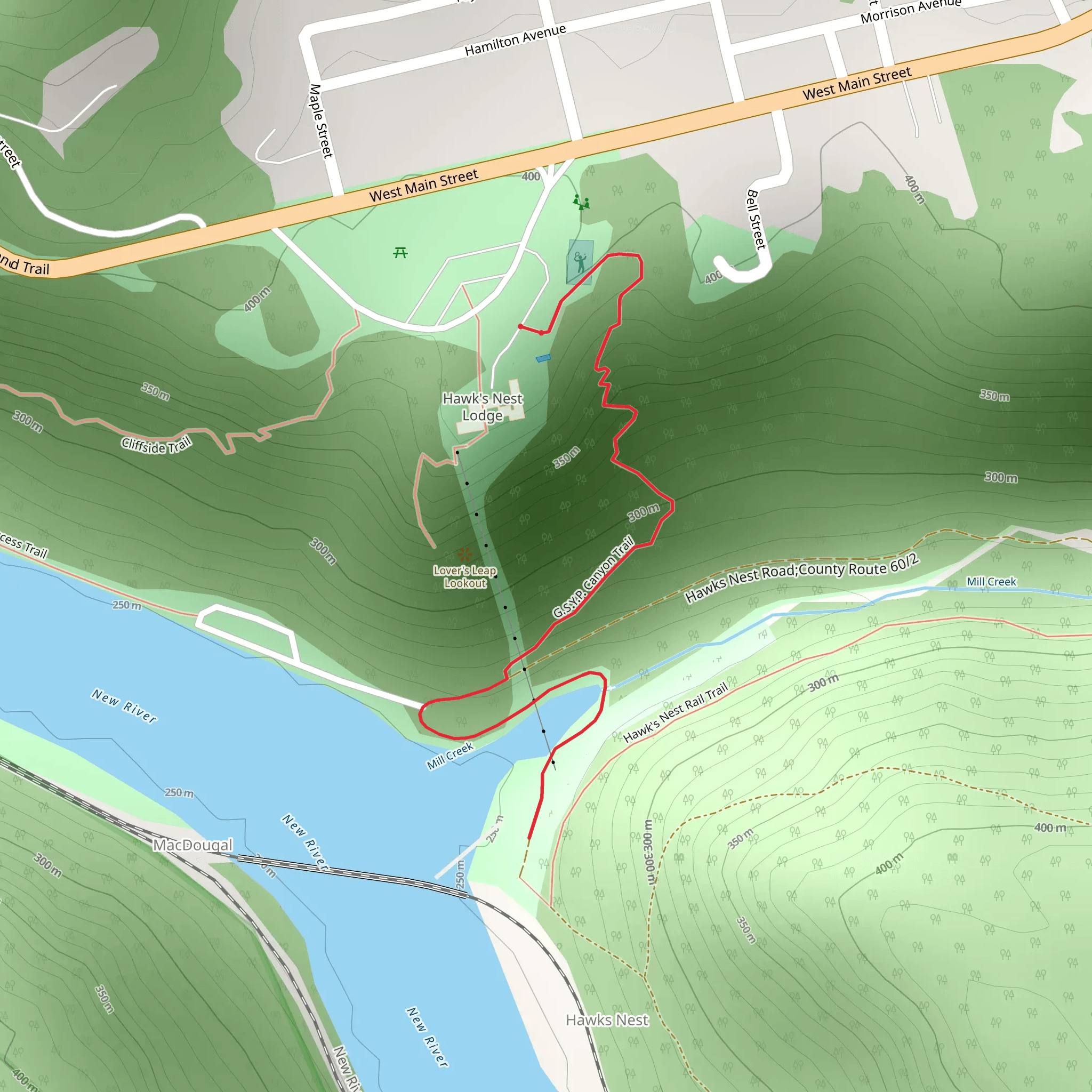 GSYP Canyon Trail mobile static map