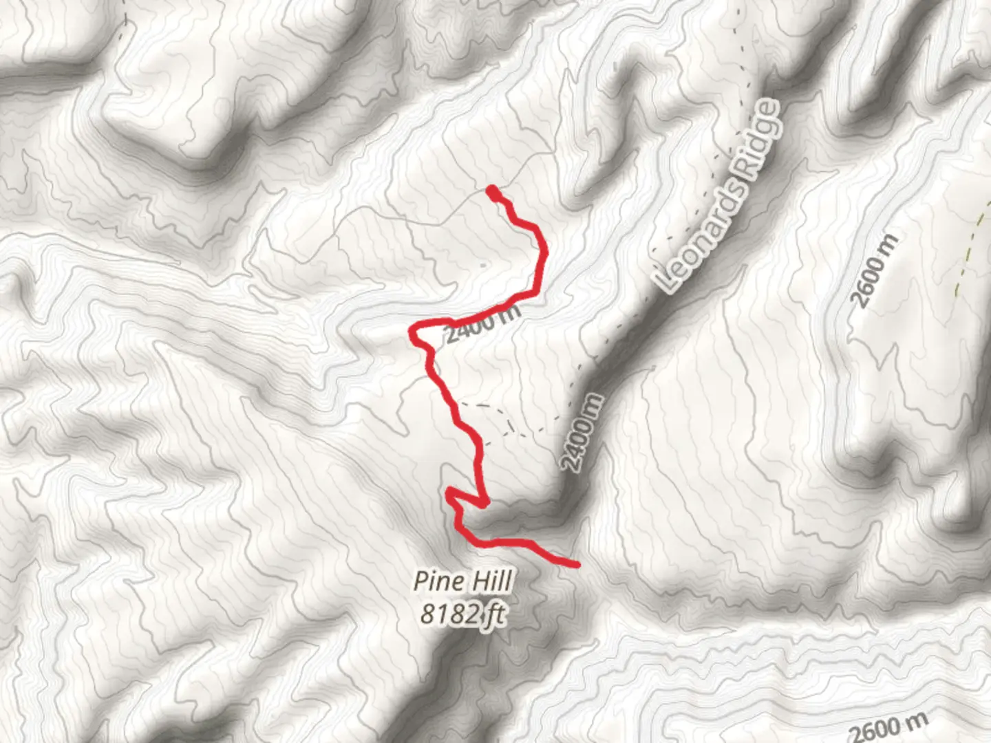 An image depicting the trail Leonards Ridge Trail and its surrounding area.
