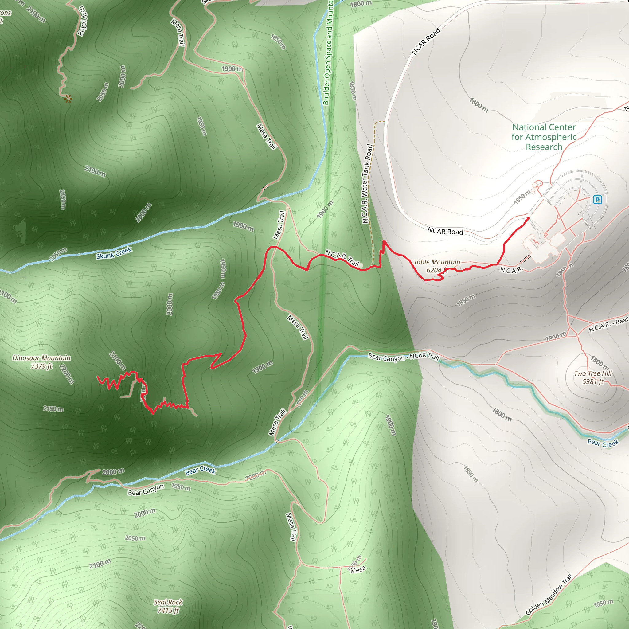 Mallory Cave via NCAR Trail mobile static map