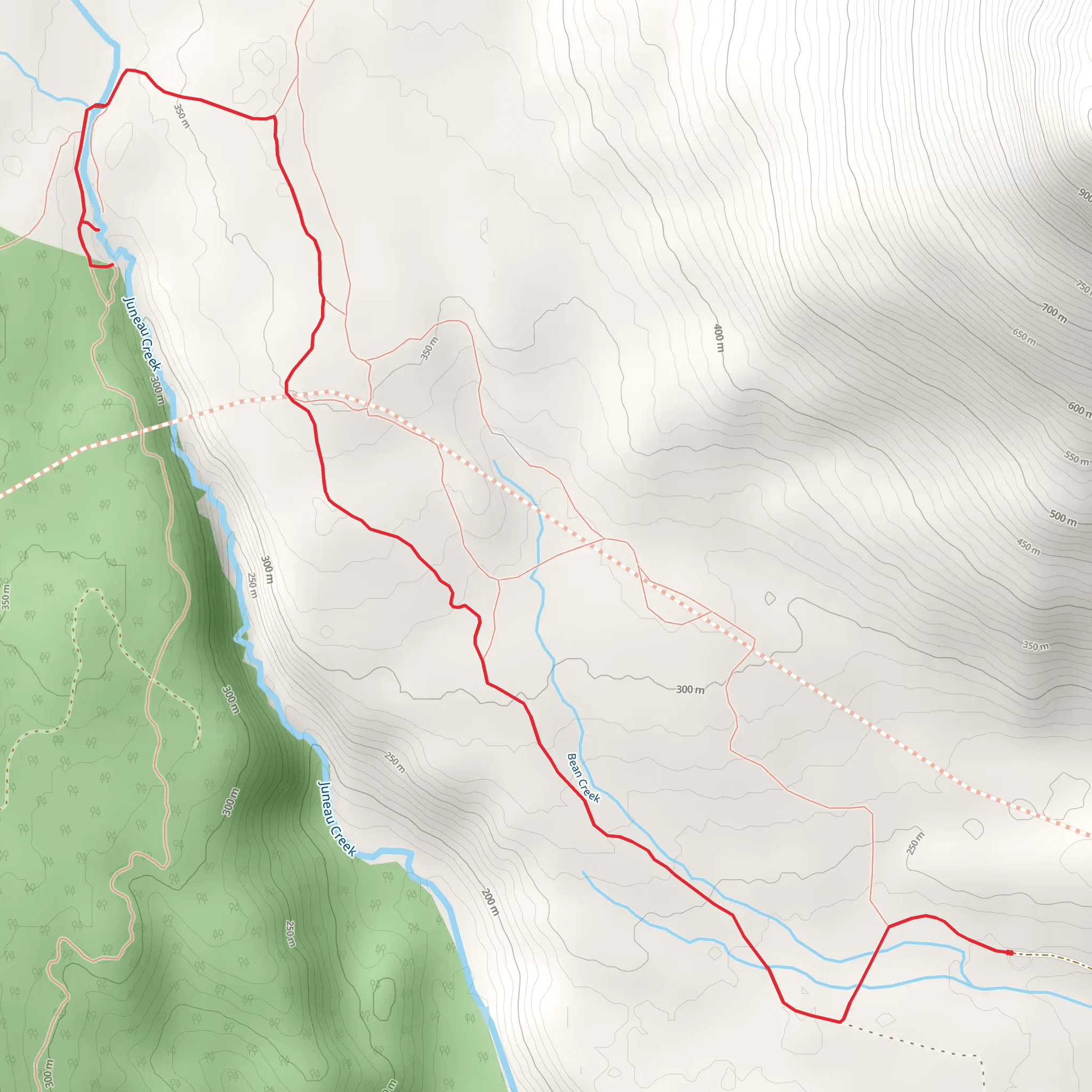 Resurrection Pass and Bean Creek Trail mobile static map