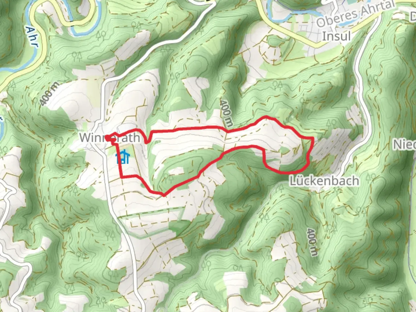 An image depicting the trail Hoehnerkoepp Loop and its surrounding area.