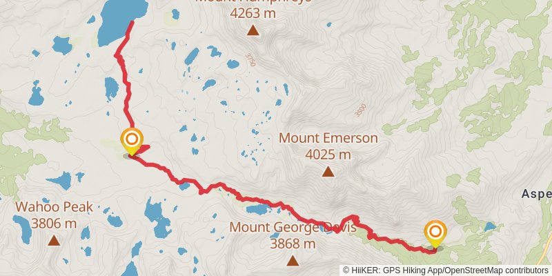 Lake Leven, Piute Lake, Summit Lake and Desolation Lake via Piute Pass Trail stage 2 Map