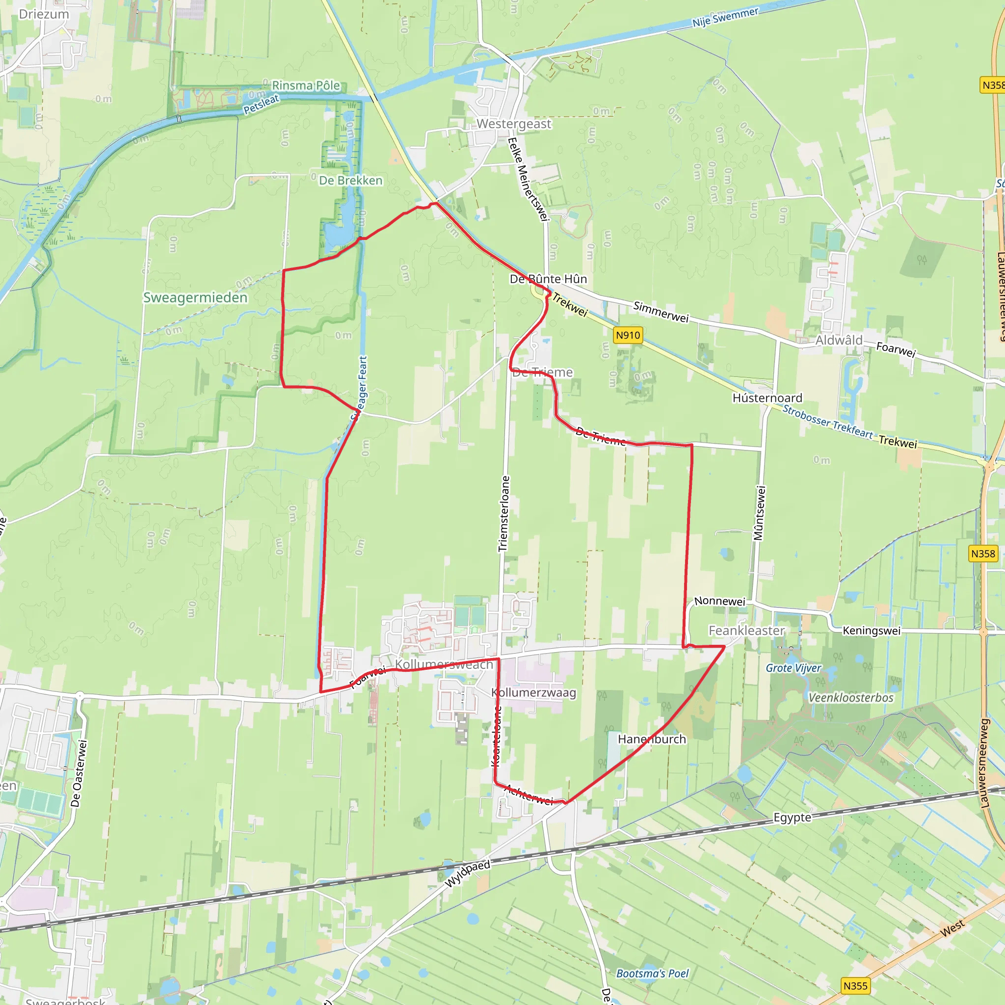 Sweager Feart via Feartspaad, Ukkeloane and Trekwei mobile static map