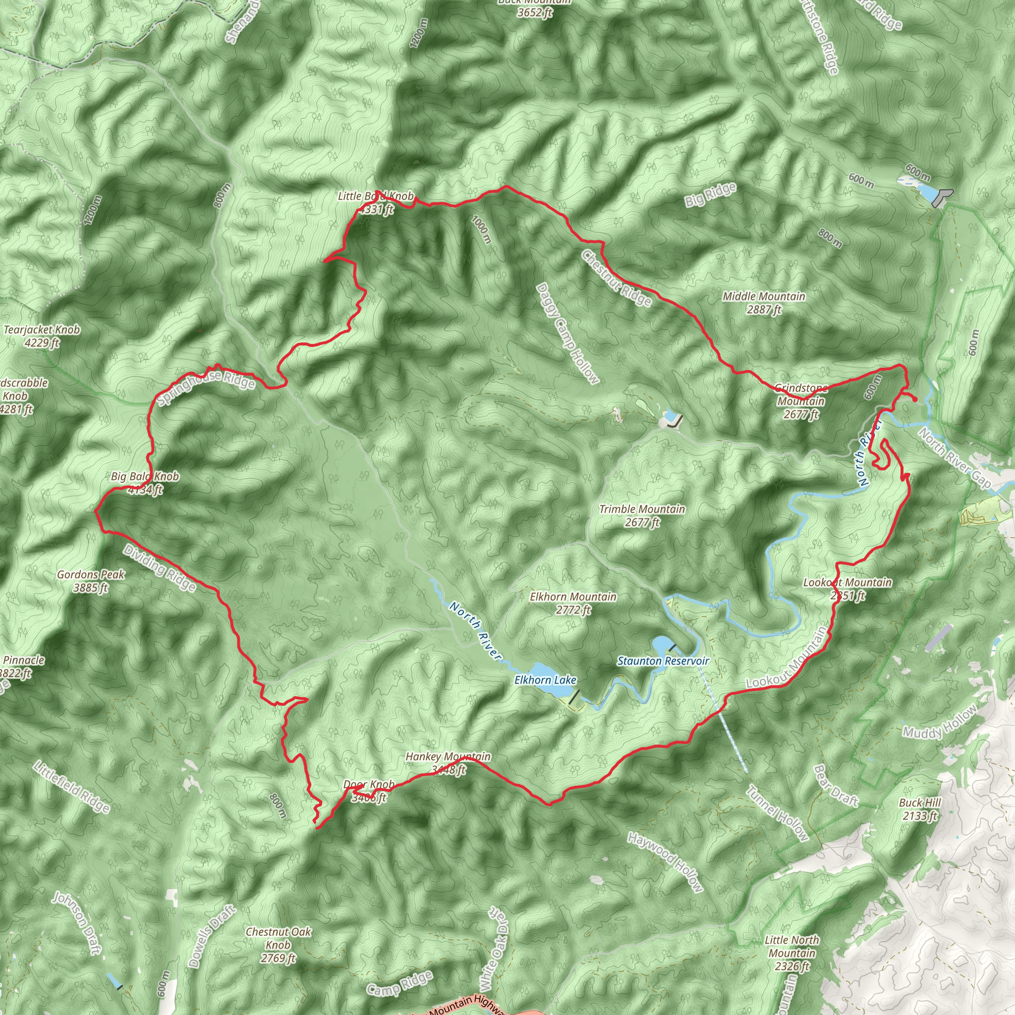 Wild Oak National Recreation Loop Trail mobile static map