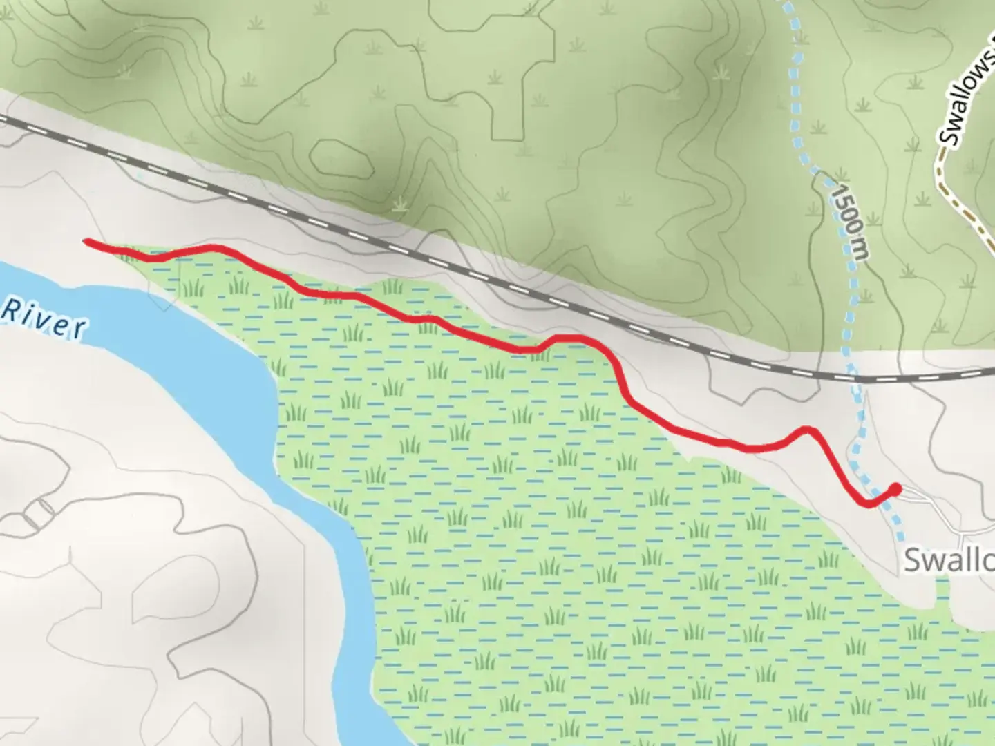 An image depicting the trail Walk beside Arkansas River - Swallows and its surrounding area.