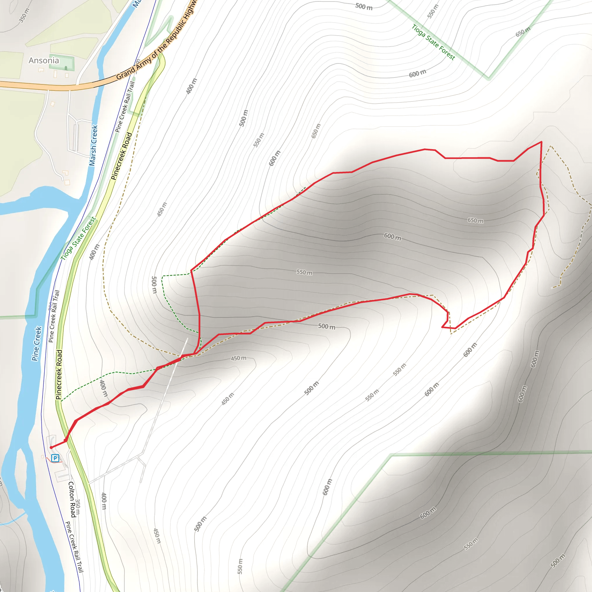 Mount Tom from Pinecreek Road mobile static map