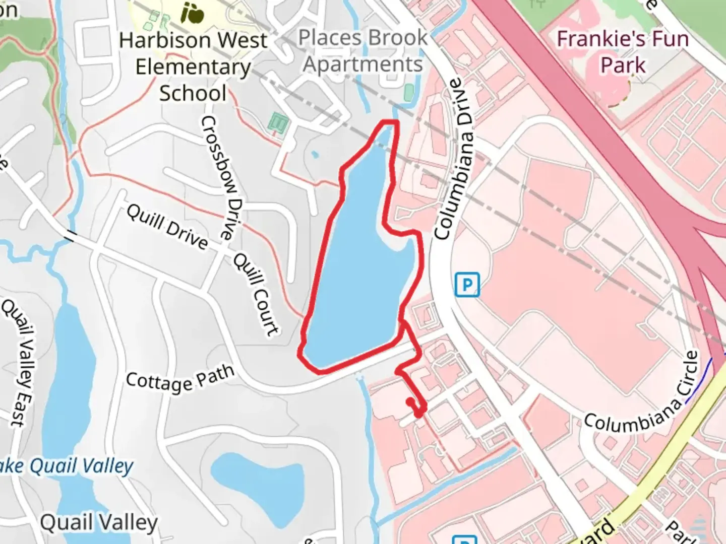 An image depicting the trail Archers Lane Loop and its surrounding area.