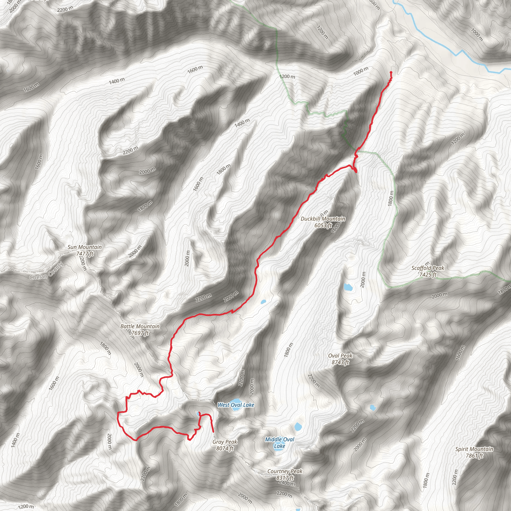 Oval Pass and Tuckaway Lake via Eagle Pass Trail mobile static map
