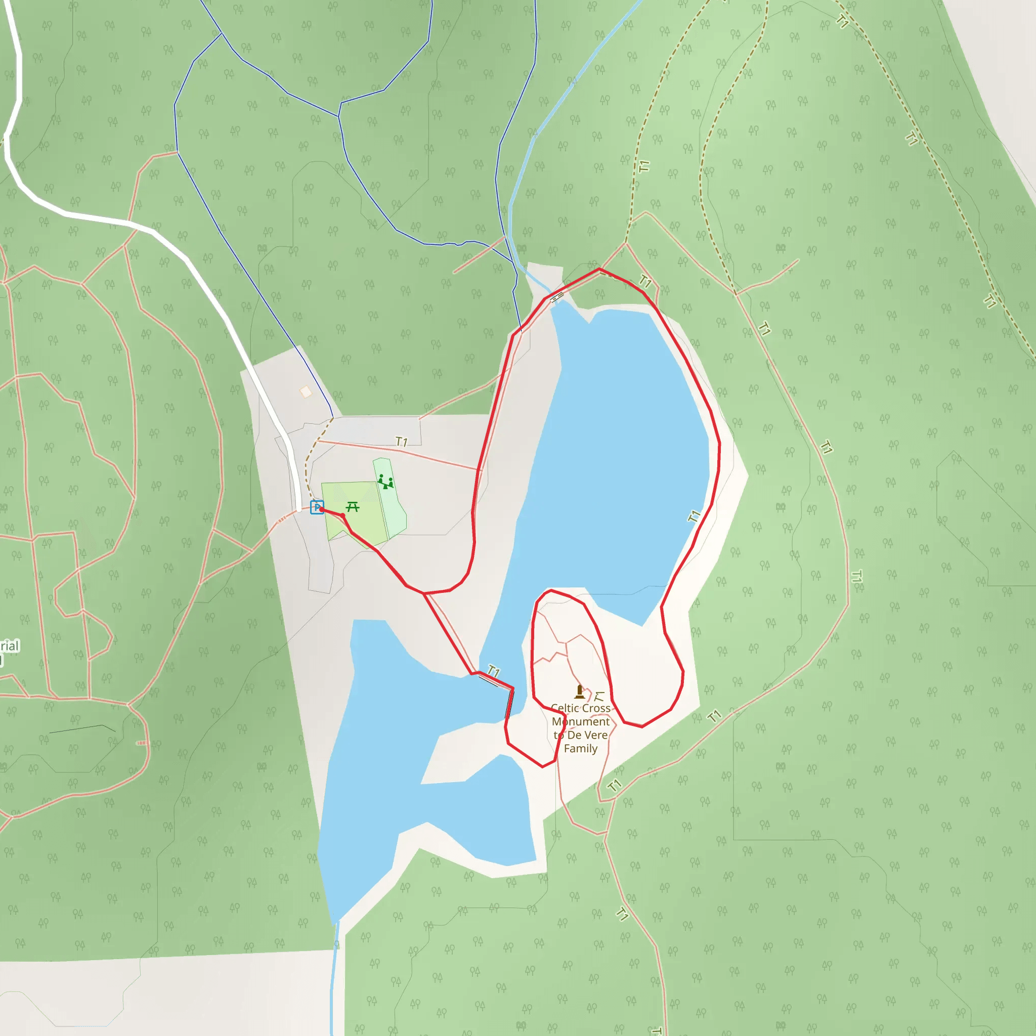 Curragh Chase - Lake Trail mobile static map