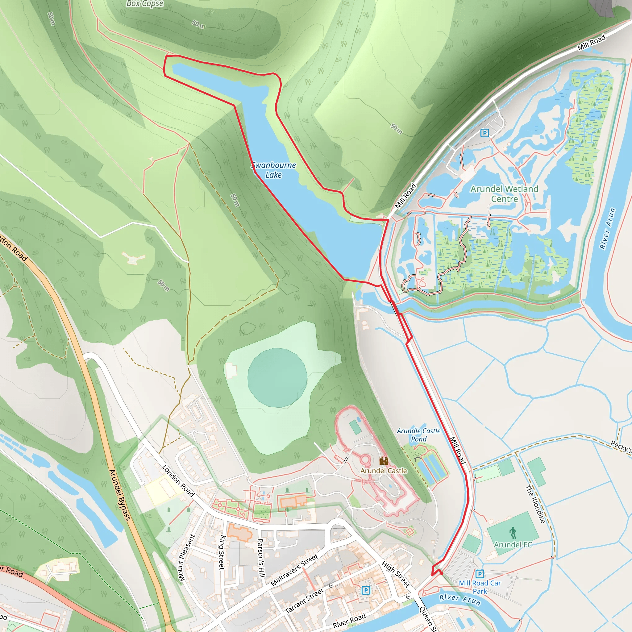 Swanbourne Lake Loop - Arundel mobile static map