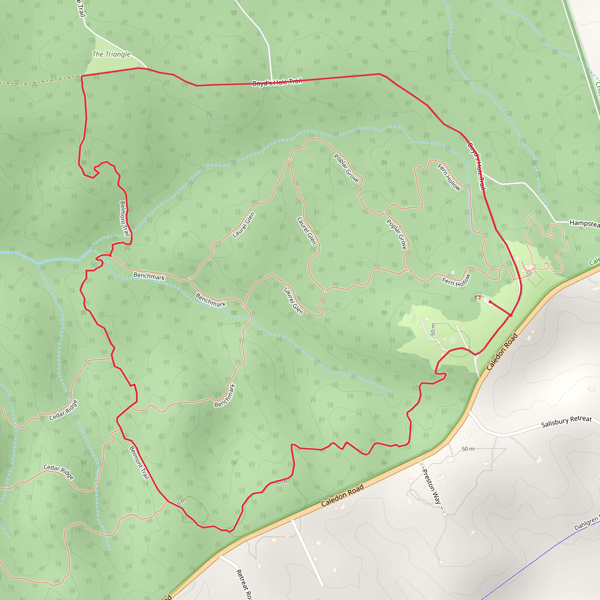 Potomac Heritage, Belmont and Boyd's Hole Loop Trail mobile static map