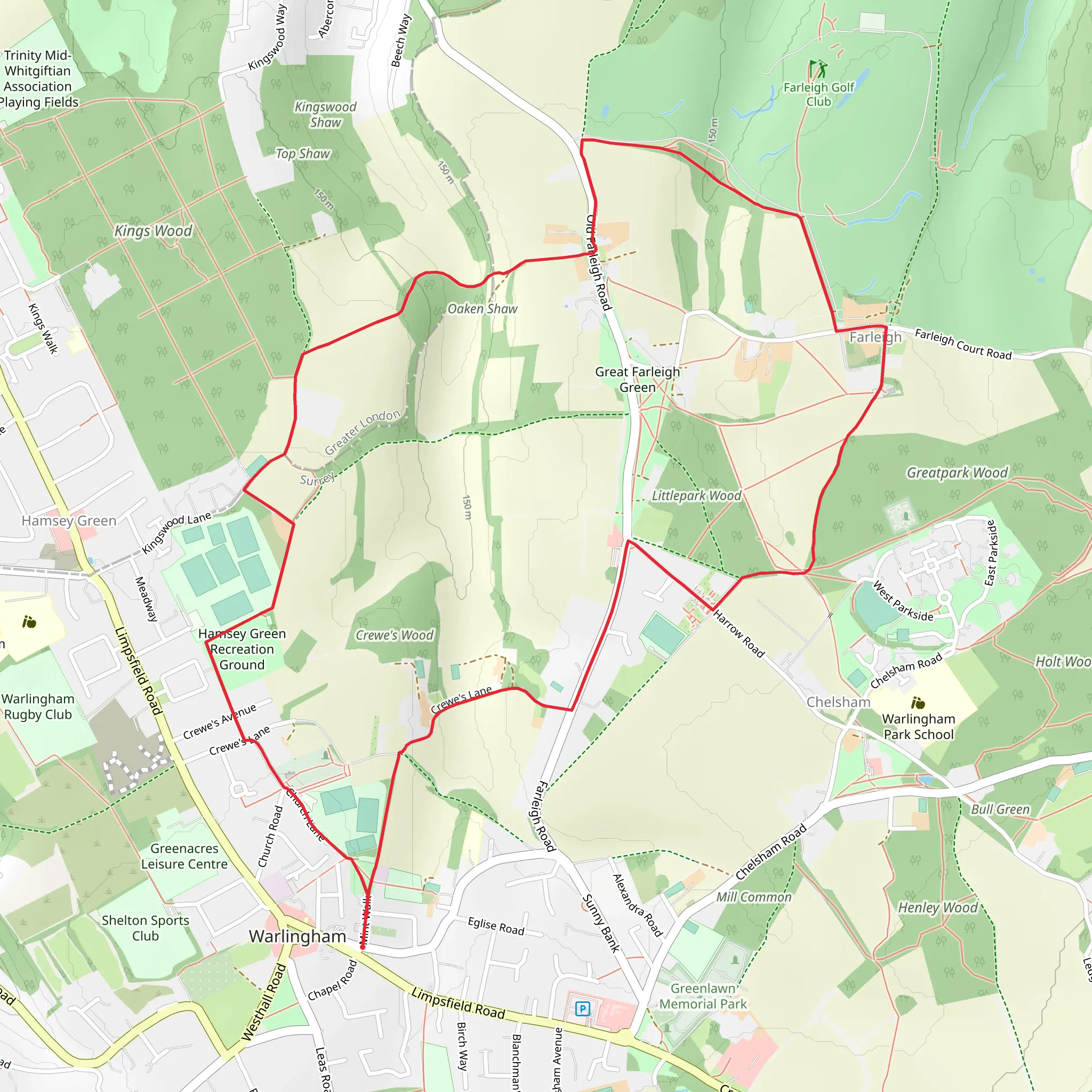Warlingham and Farleigh Loop mobile static map