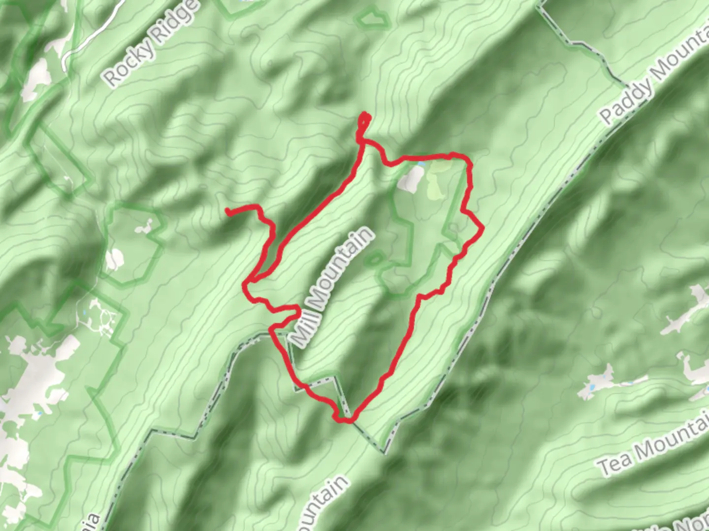 An image depicting the trail Tuscarora - Pond Run, Halfmoon Lookout and Old Mailpath Loop Trail and its surrounding area.