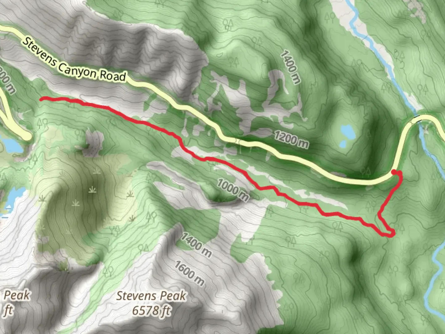 An image depicting the trail Unicorn Creek via Wonderland Trail and its surrounding area.
