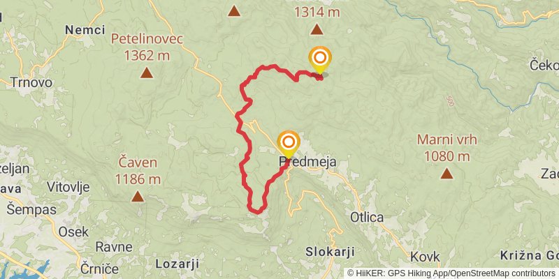 The Slovene Mountain Trail stage 28 Map