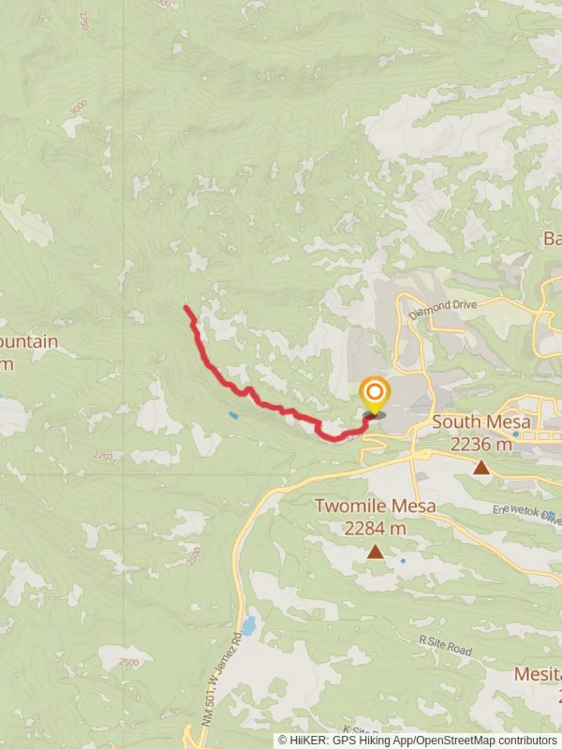 An image depicting the trail Satch Cowan Trail and Quemazon Trail and its surrounding area.