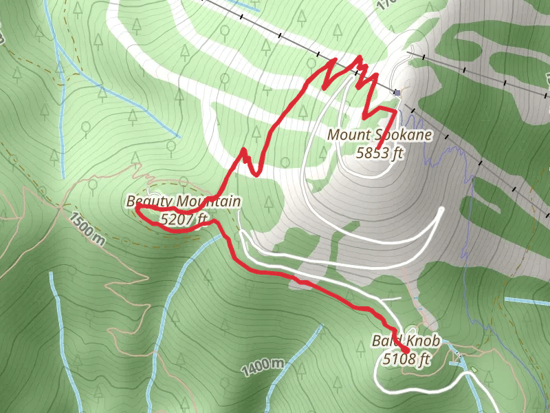 Beauty Mountain and Mount Spokane via Trail 130
