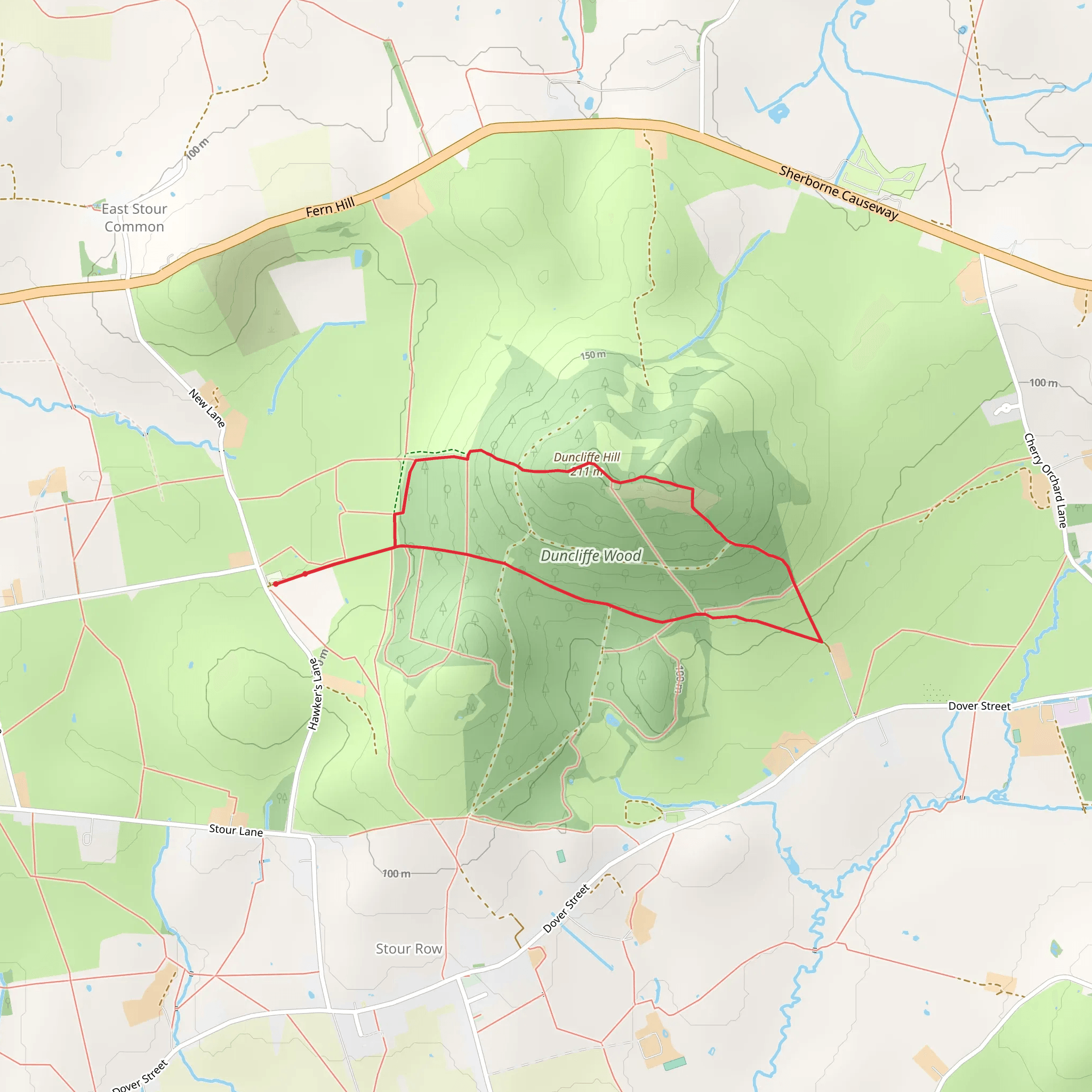 Duncliffe Wood Loop mobile static map