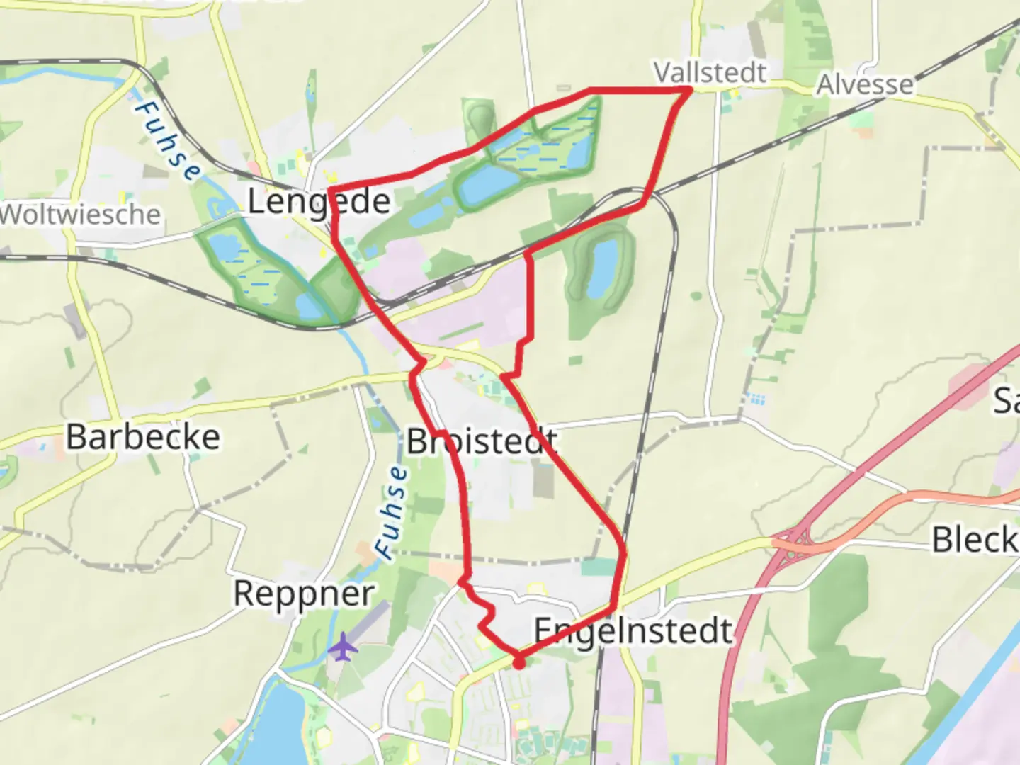 An image depicting the trail Lengede South Loop and its surrounding area.