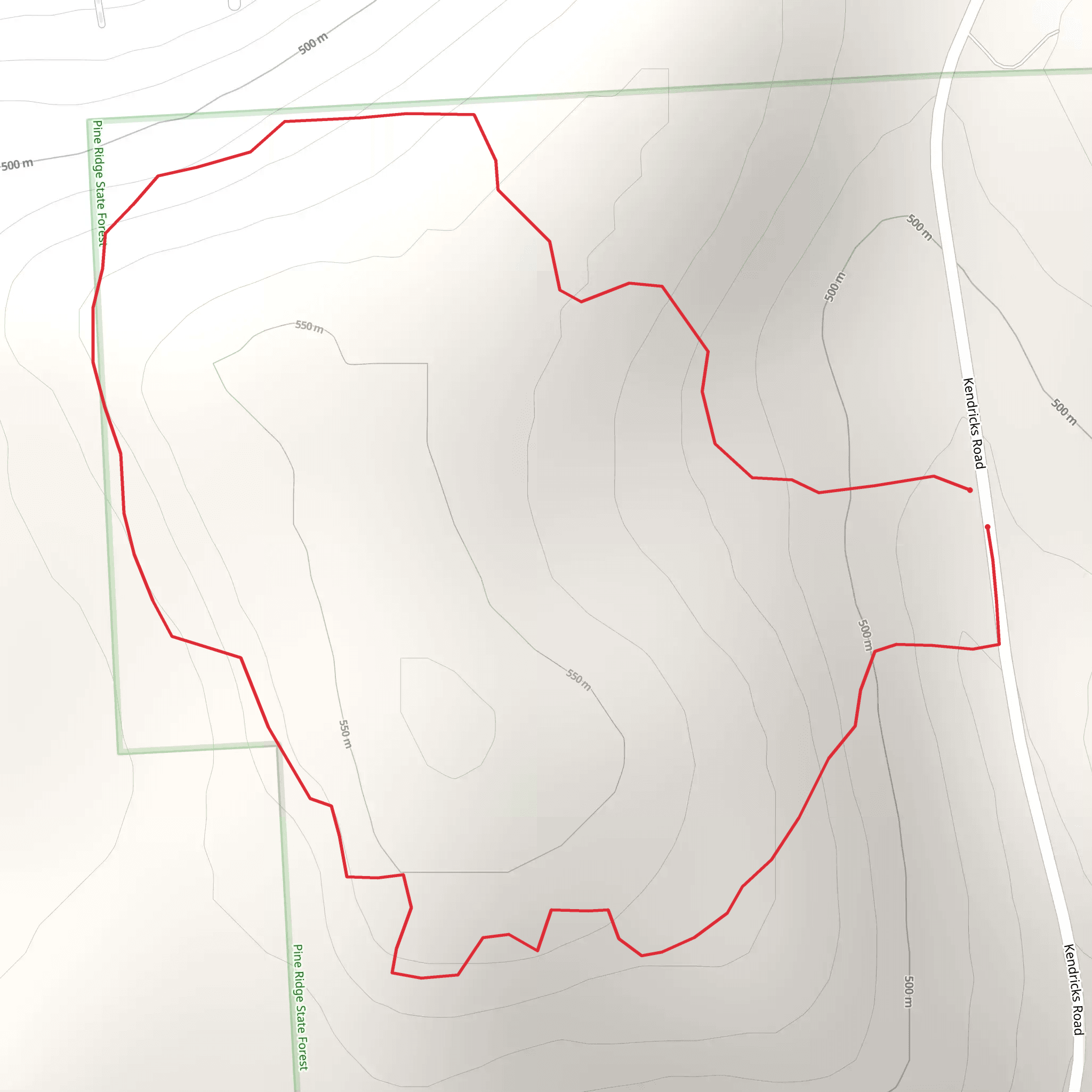 Kendricks Road Loop mobile static map