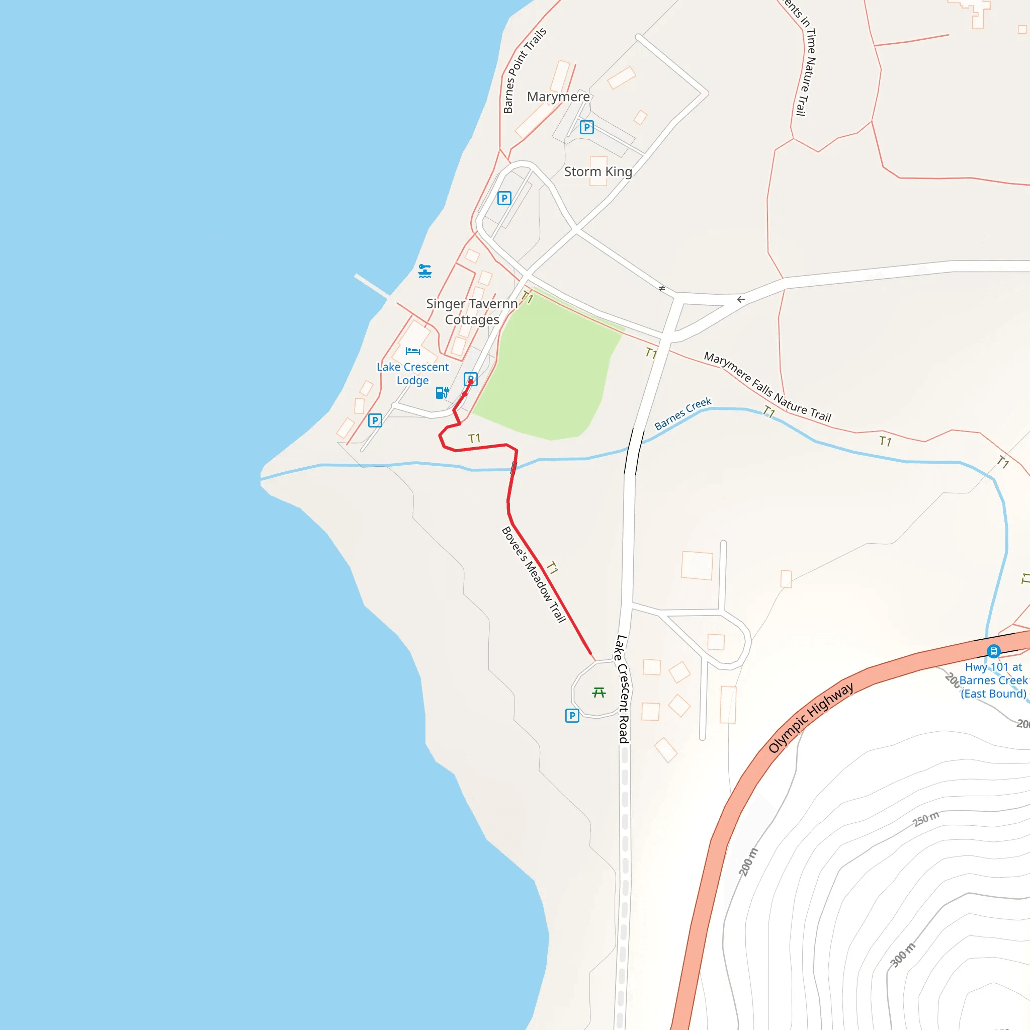 Bovee's Meadow Trail mobile static map