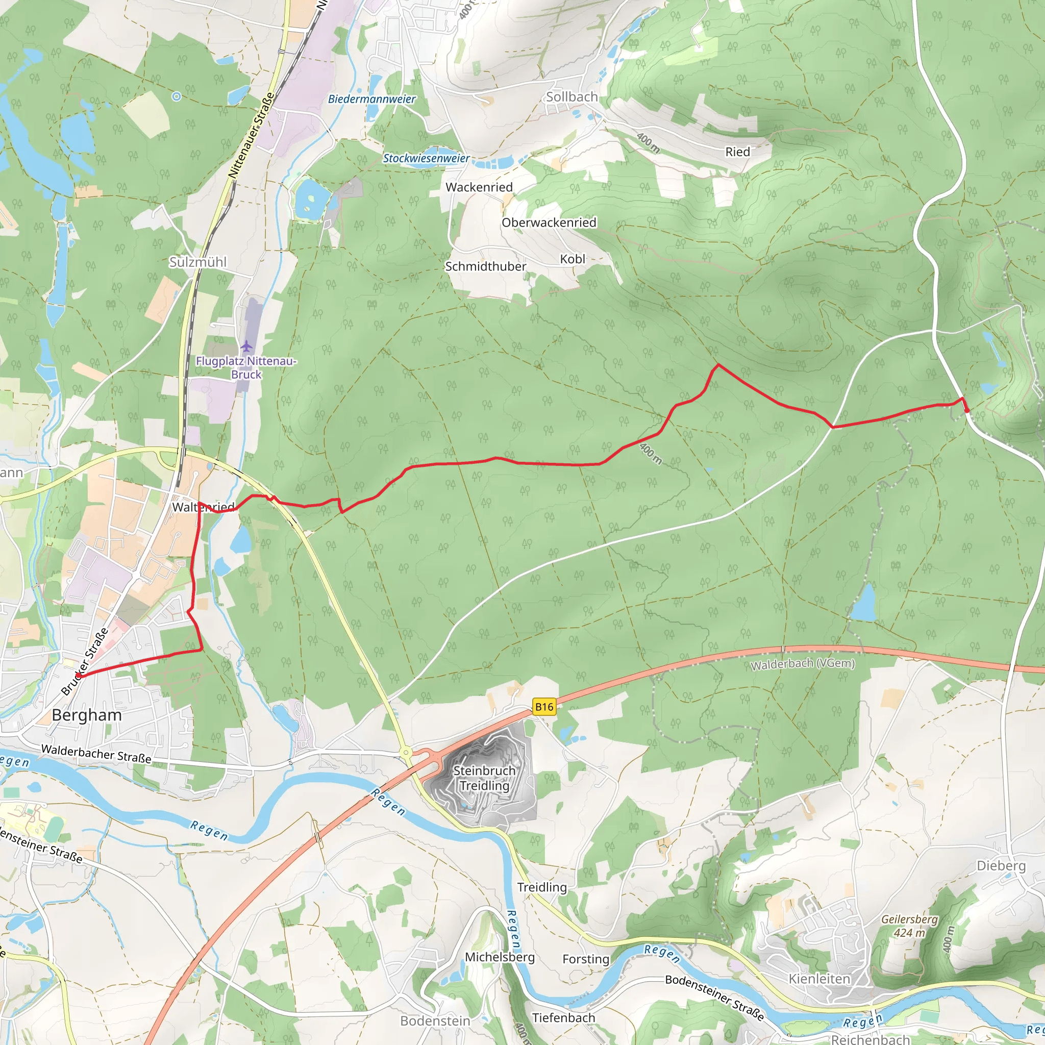 Bergham to Kappelhange Walk mobile static map