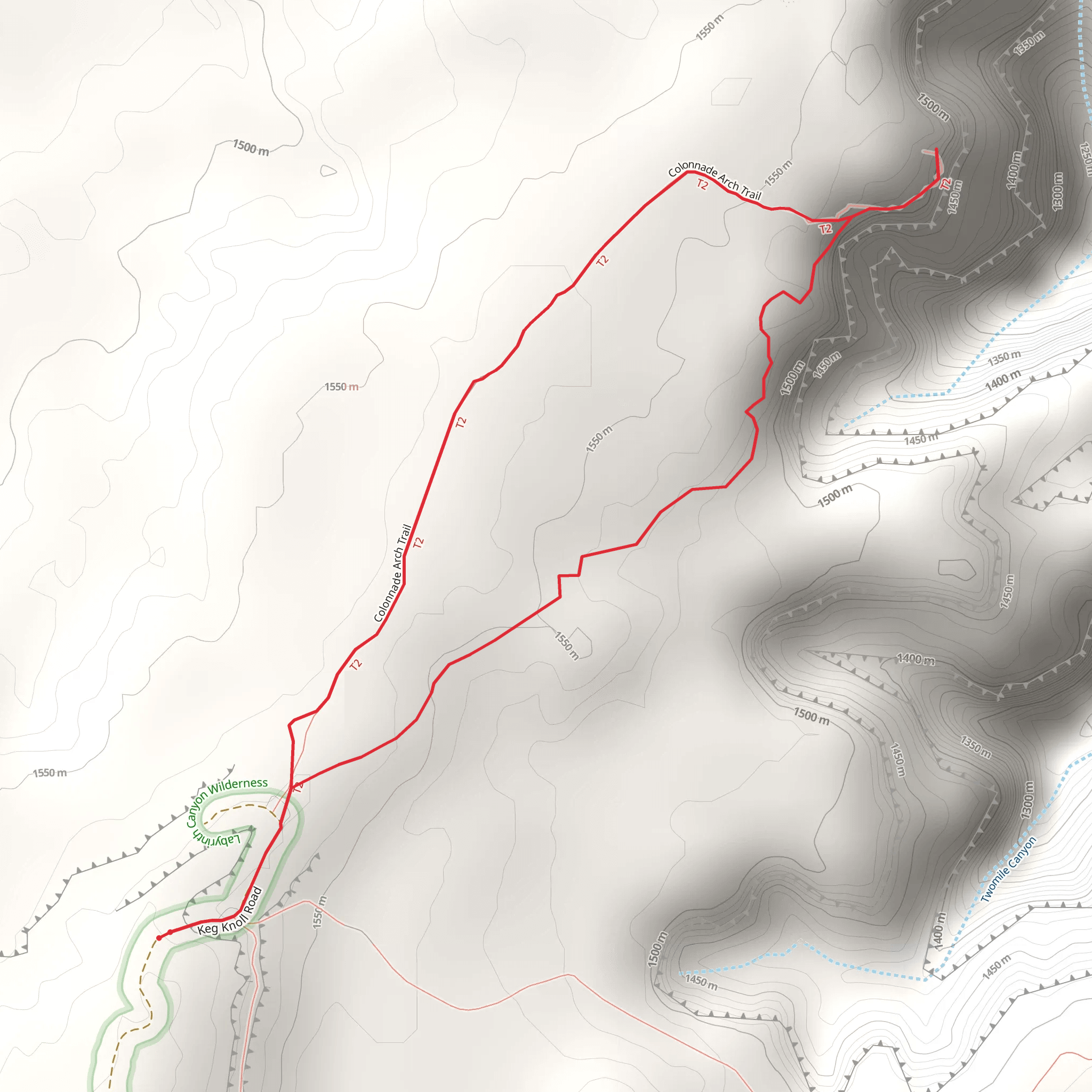 Colonnade Arch Loop Trail mobile static map