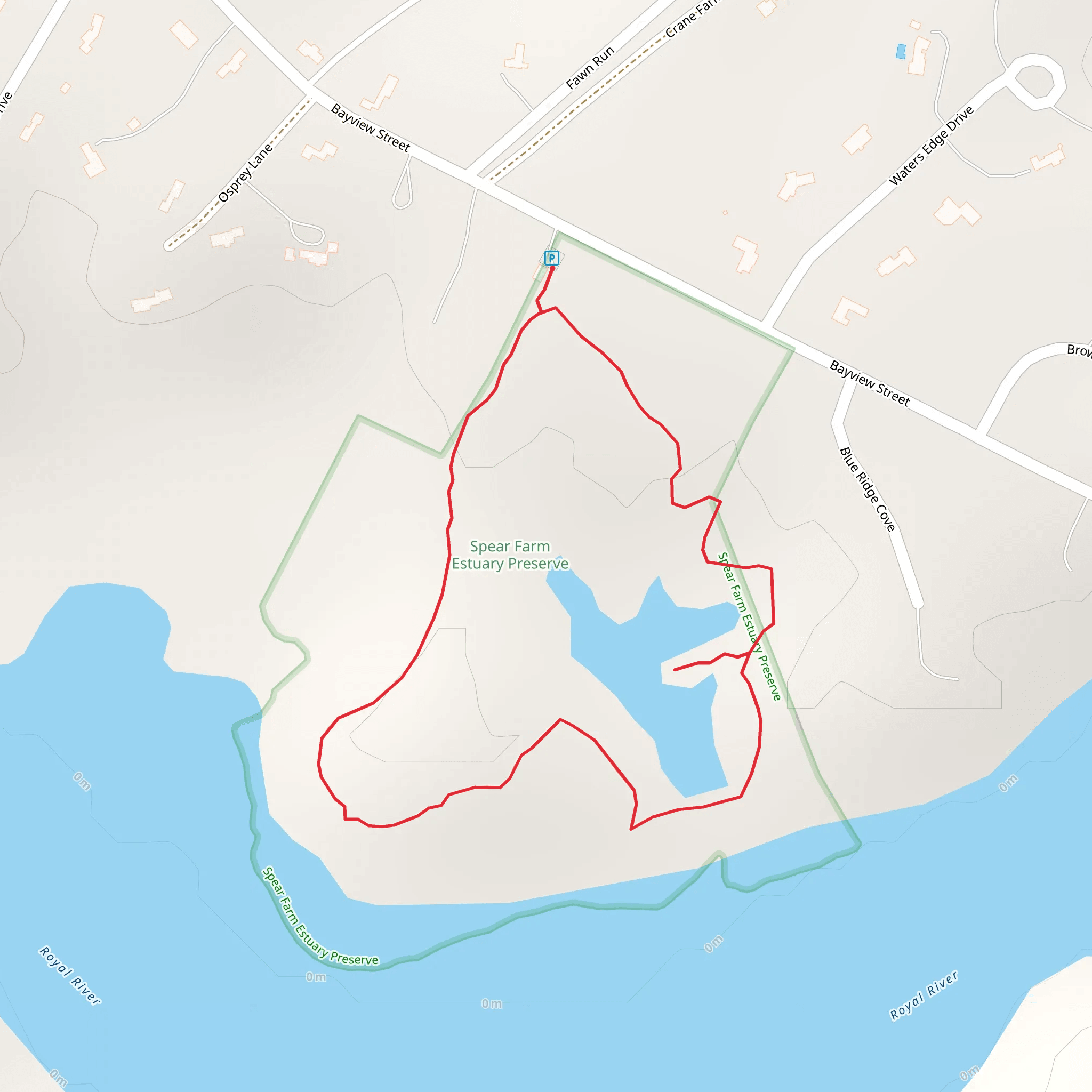 Spear Farm Estuary Preserve Loop mobile static map