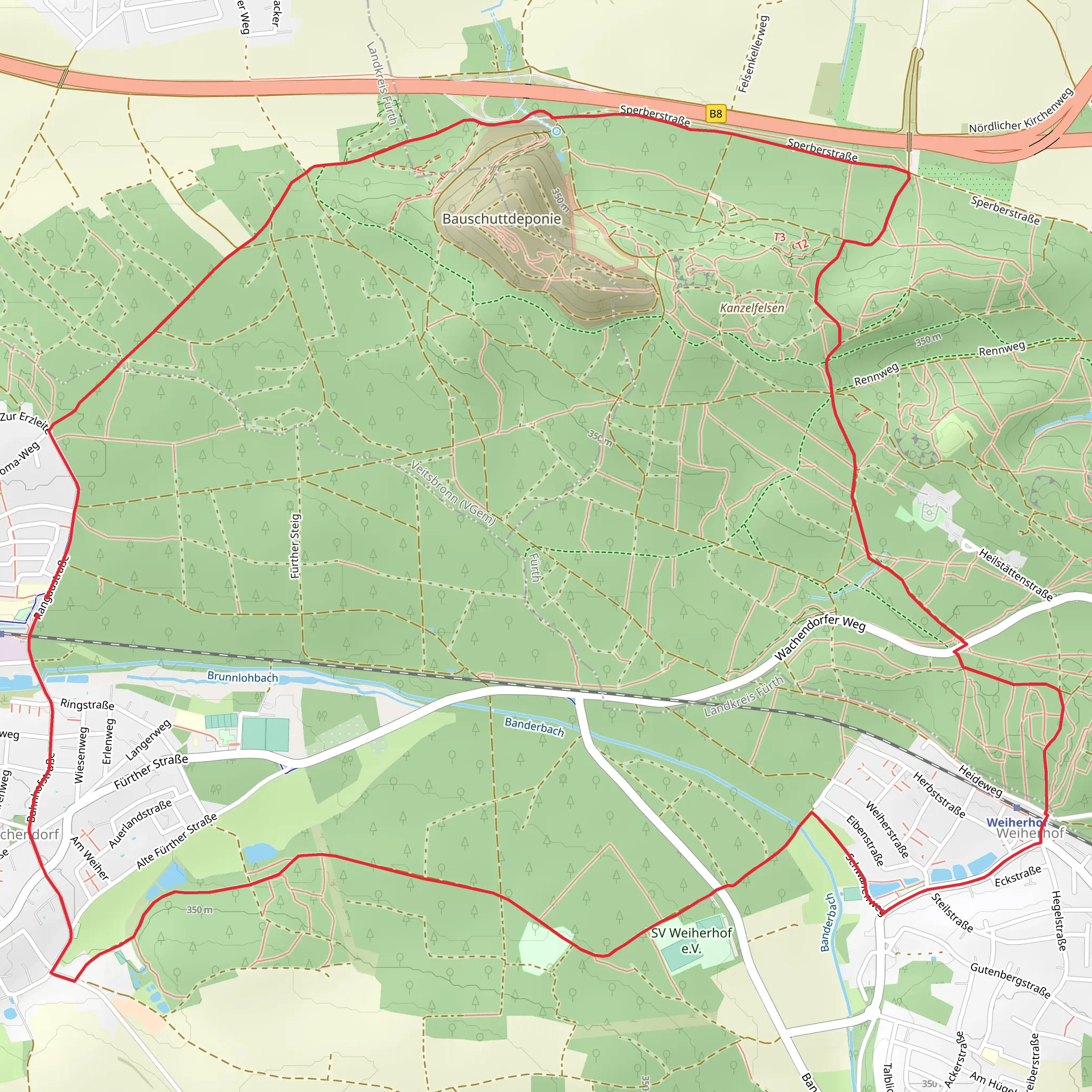 Fürther Naturpfad Loop mobile static map
