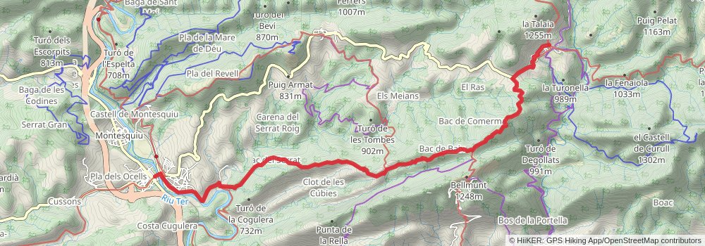 GR 3 Central Path of Catalonia stage 27 Map