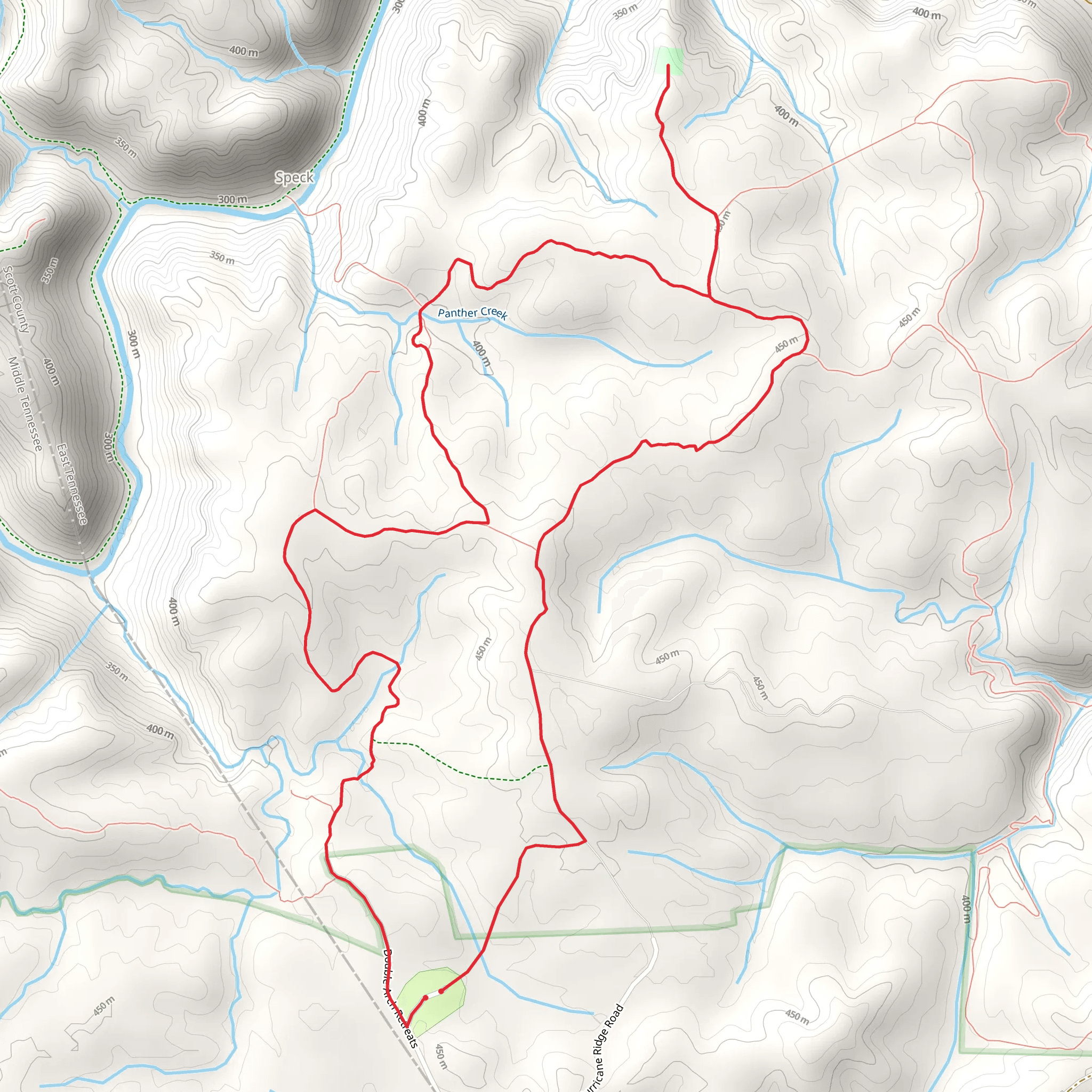 Panther Creek and Needles Eye Loop Trail mobile static map