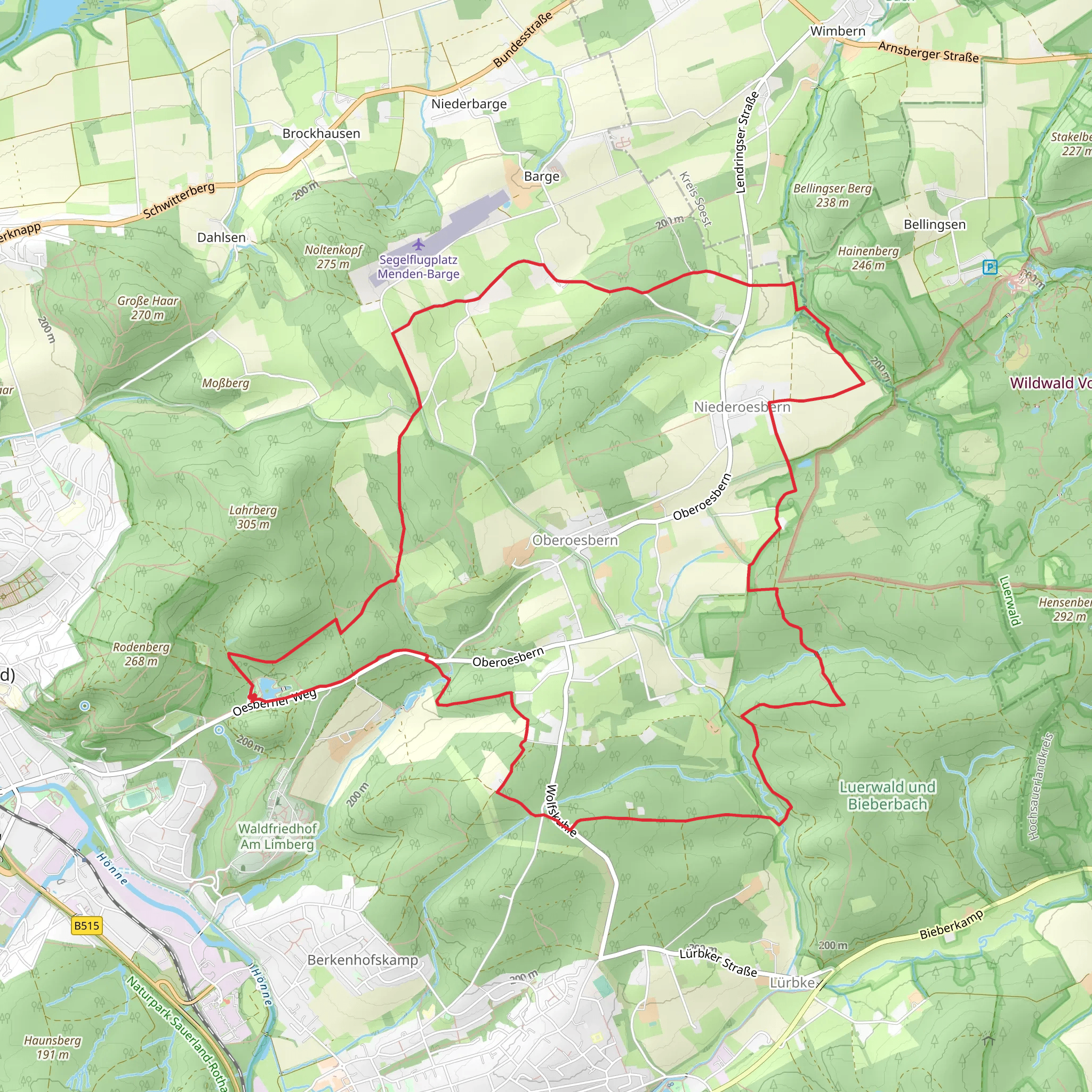 Hexenteich Loop via Rund um Oesbern mobile static map