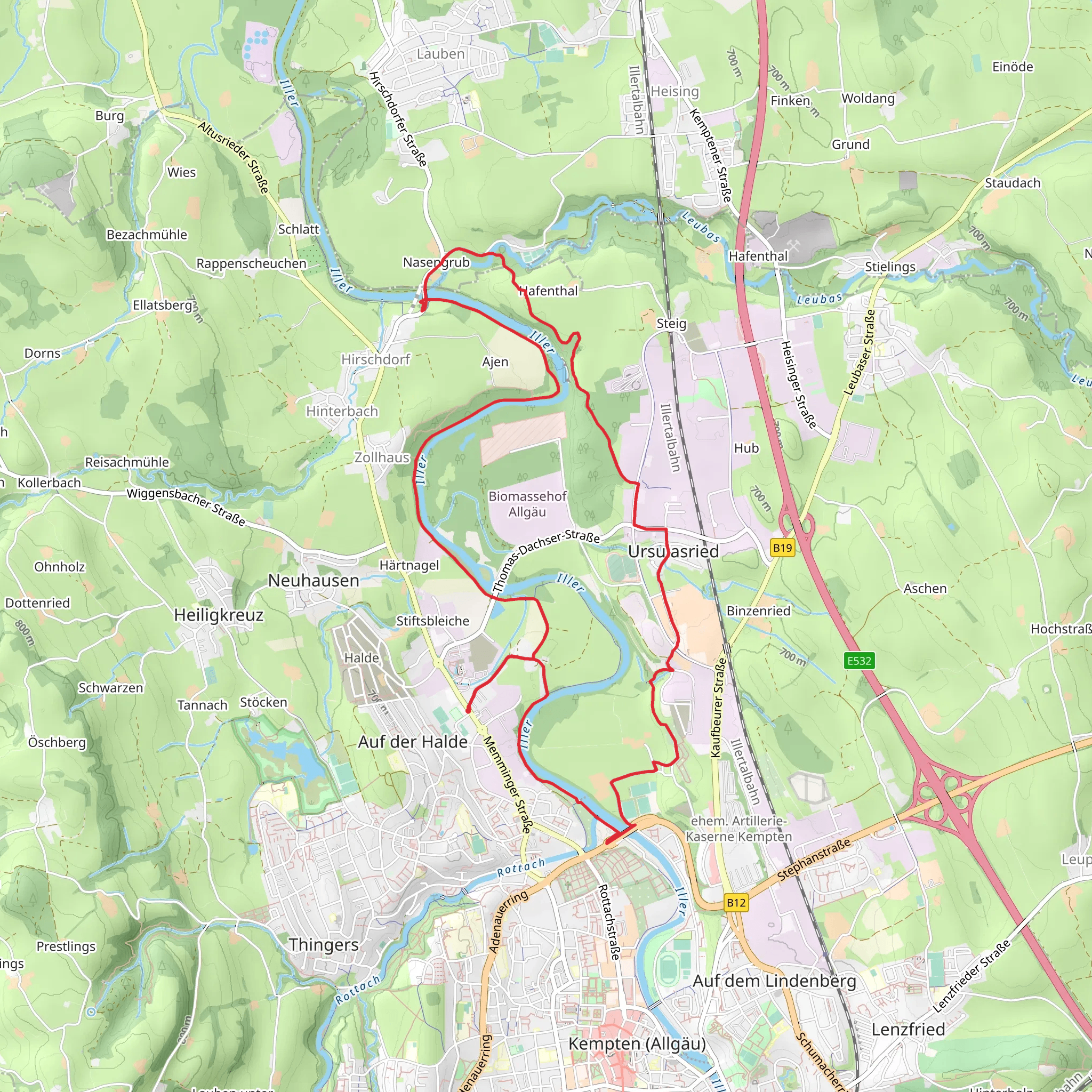 Iller via Kempten mobile static map