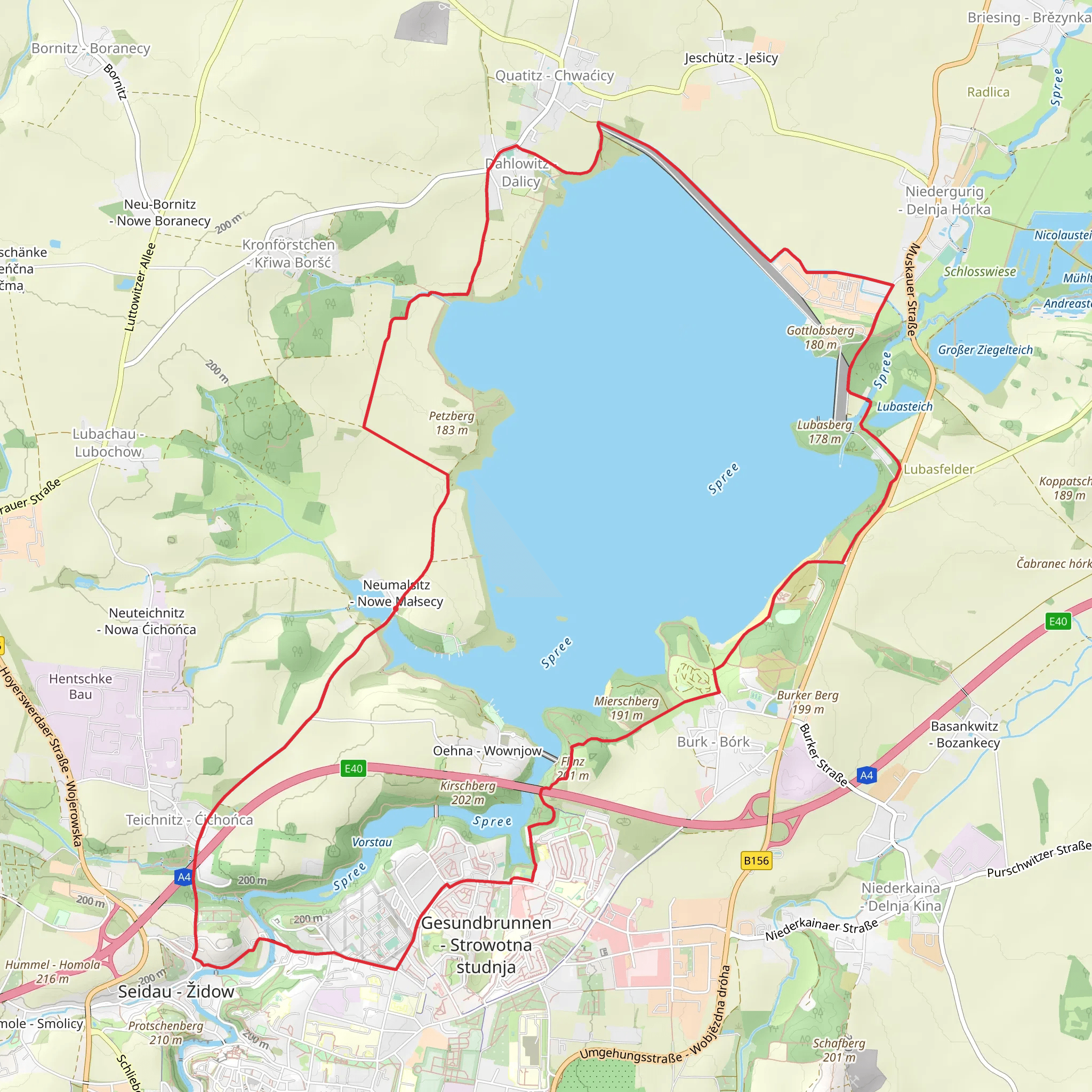 Angelbereich Talsperre Bautzen Loop mobile static map