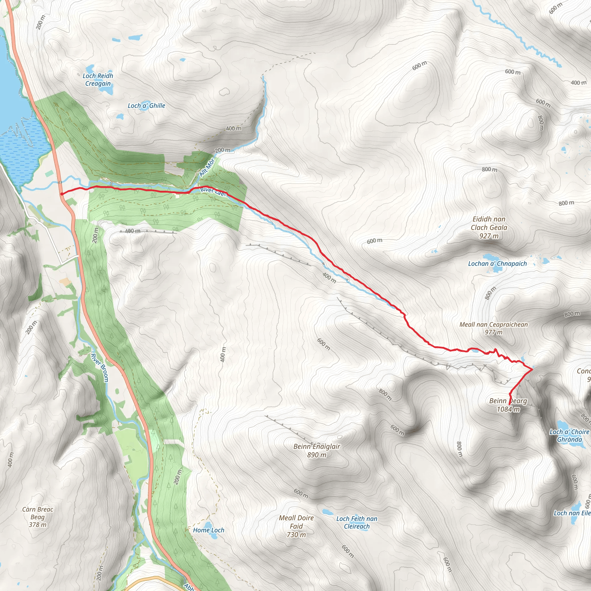 Beinn Dearg - Ullapool mobile static map