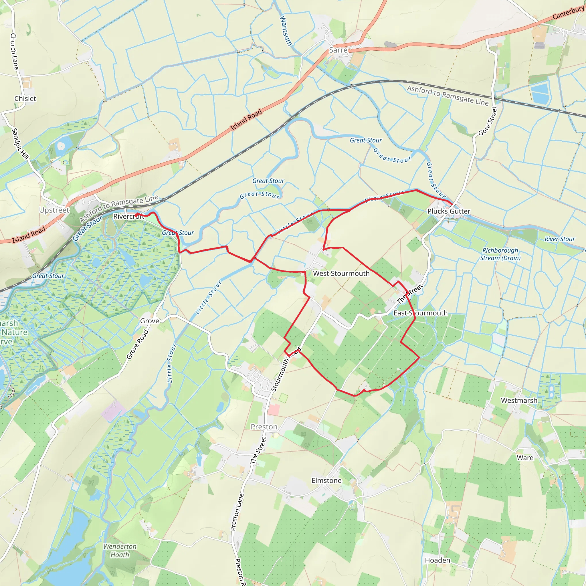 Rivercroft and Plucks Gutter Loop mobile static map