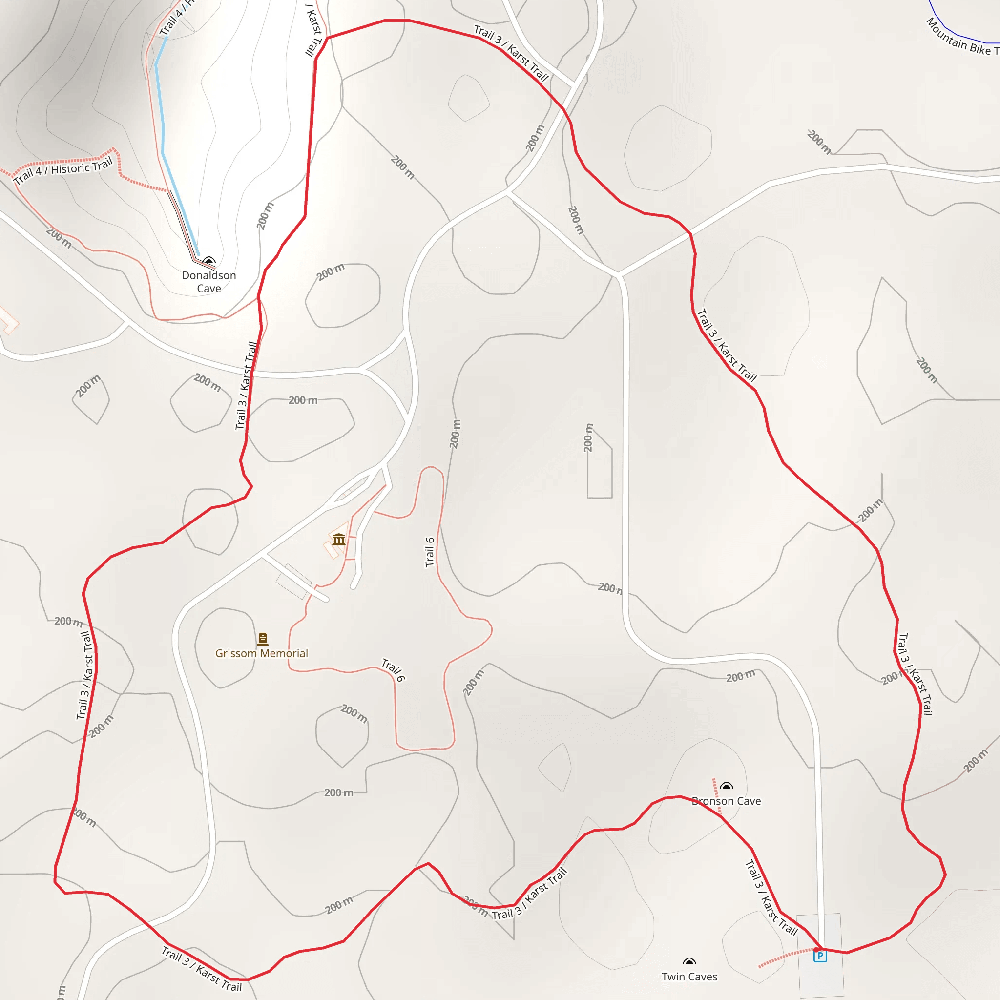 Karst Loop Trail mobile static map