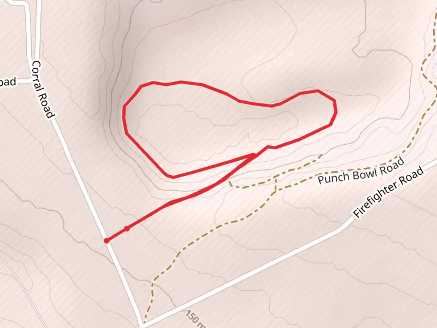 An image depicting the trail Corral Road Loop and its surrounding area.