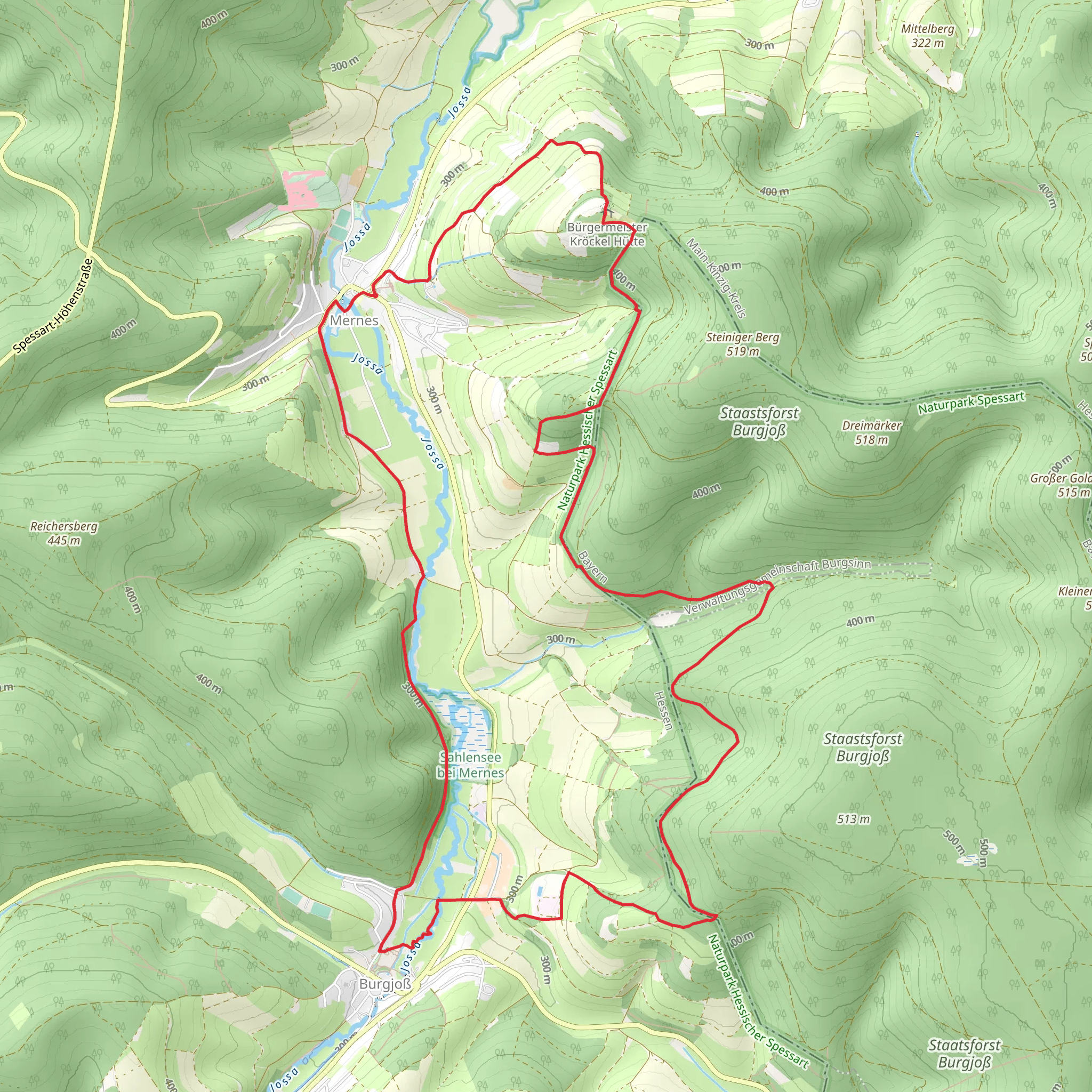 Mernes to Burgjob Loop mobile static map