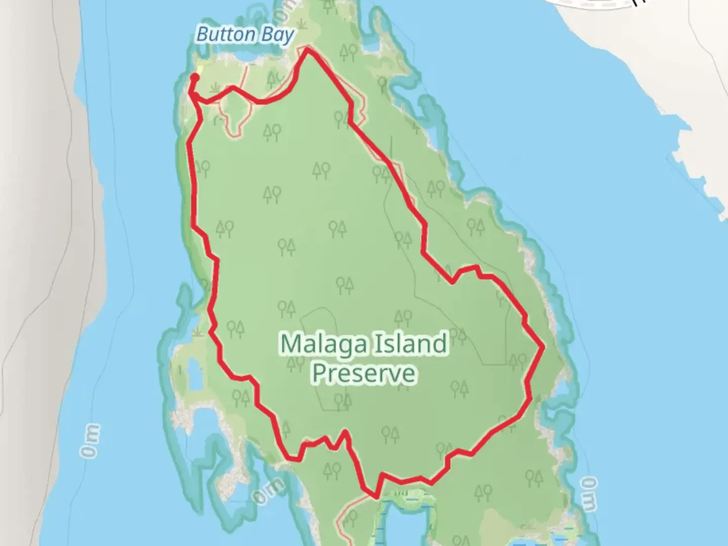 An image depicting the trail Button Bay Loop and its surrounding area.