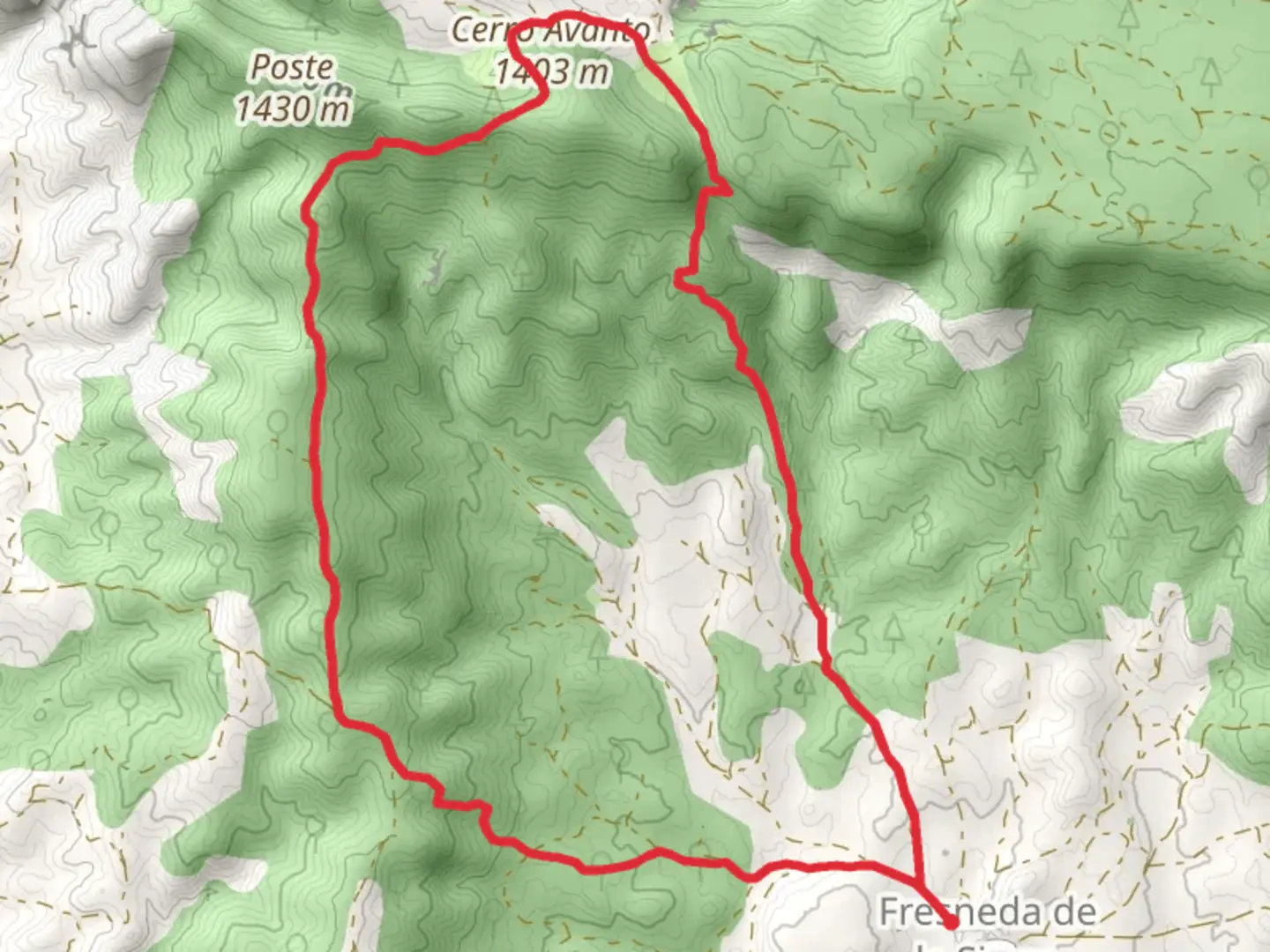 An image depicting the trail Navellia meadow PR CU 27 and its surrounding area.