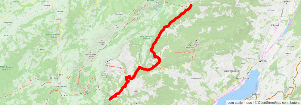 Obwaldner Höhenweg stage 2 Map