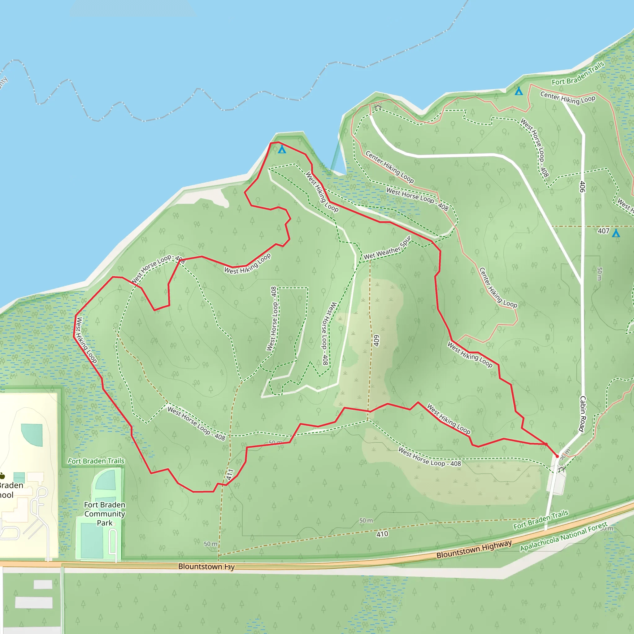 West Hiking Loop mobile static map