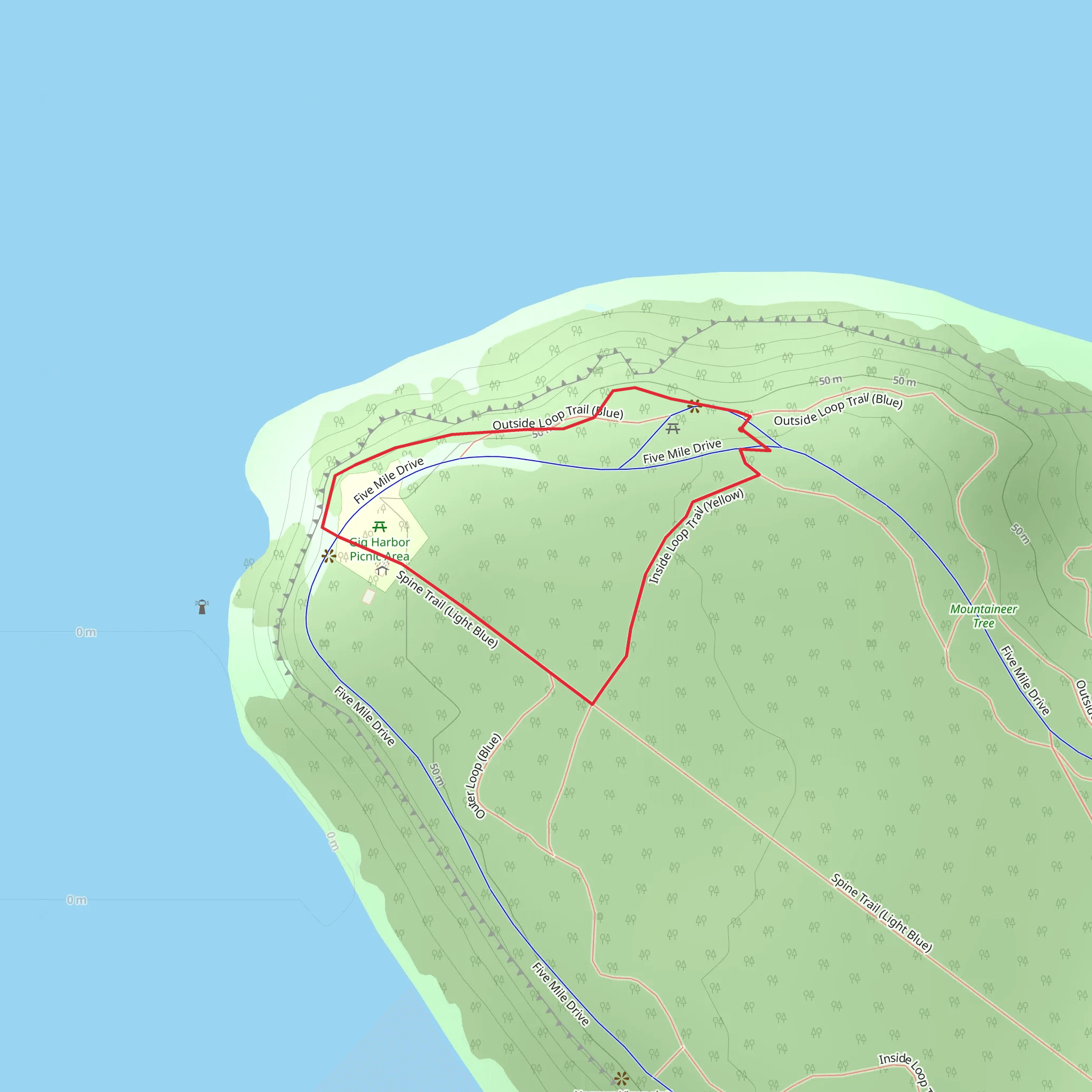 Outside Loop Blue Loop Trail mobile static map